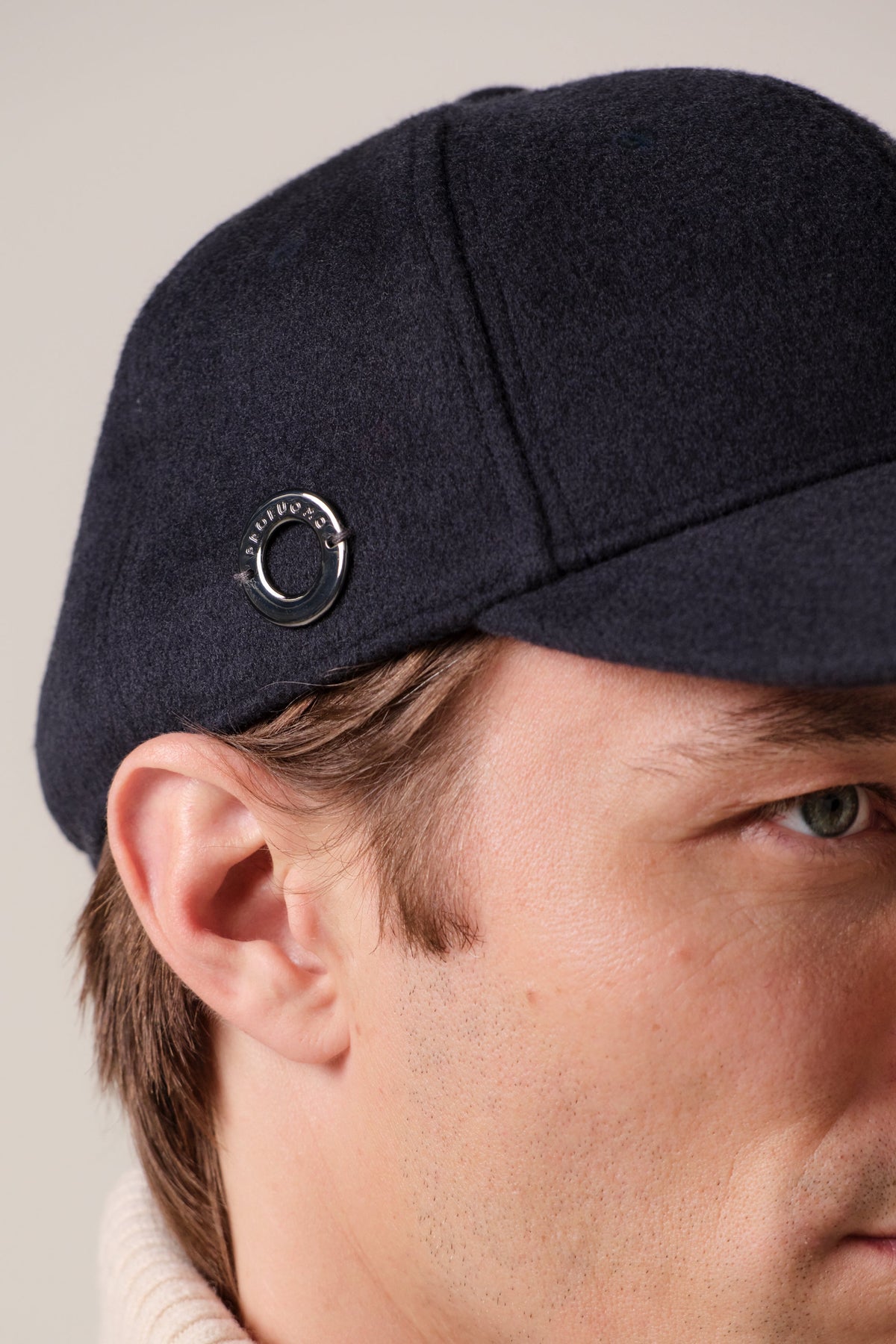 Navy wollen baseball cap