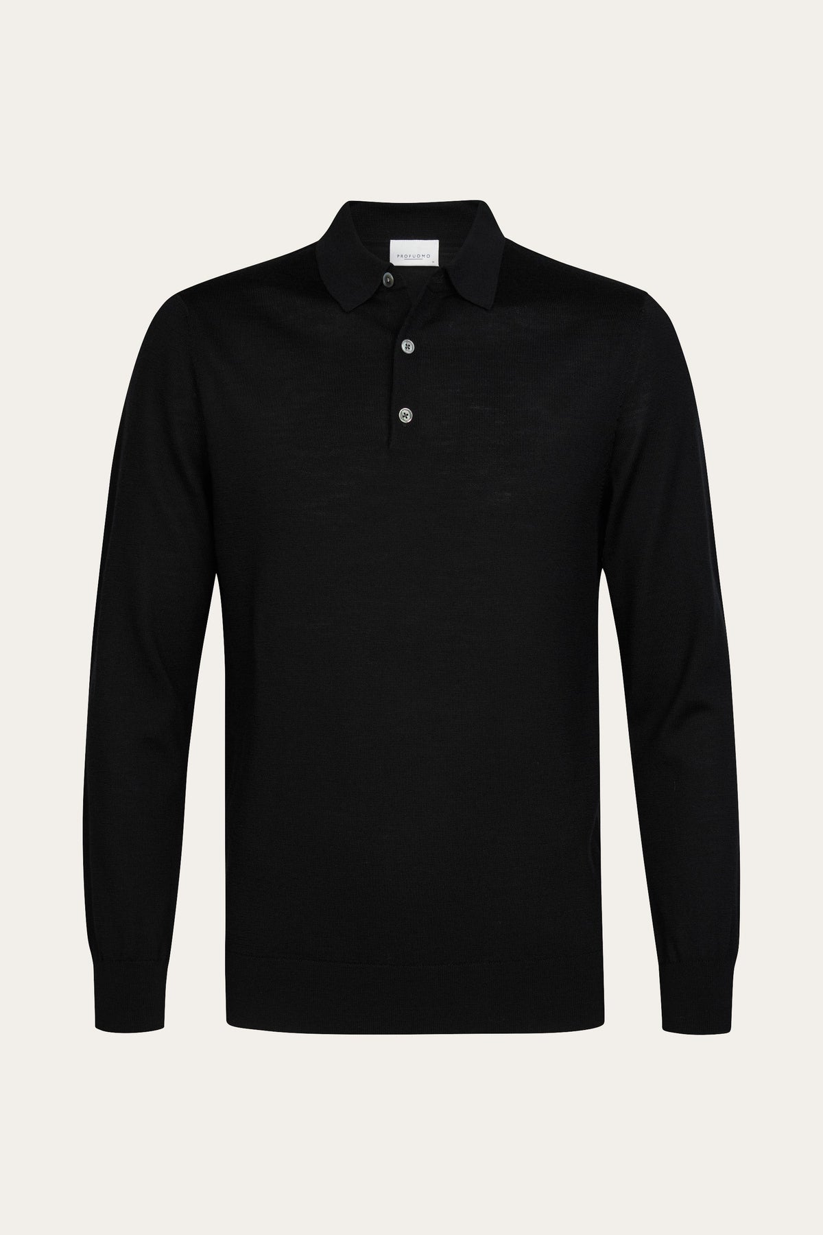 Zwarte merino polo