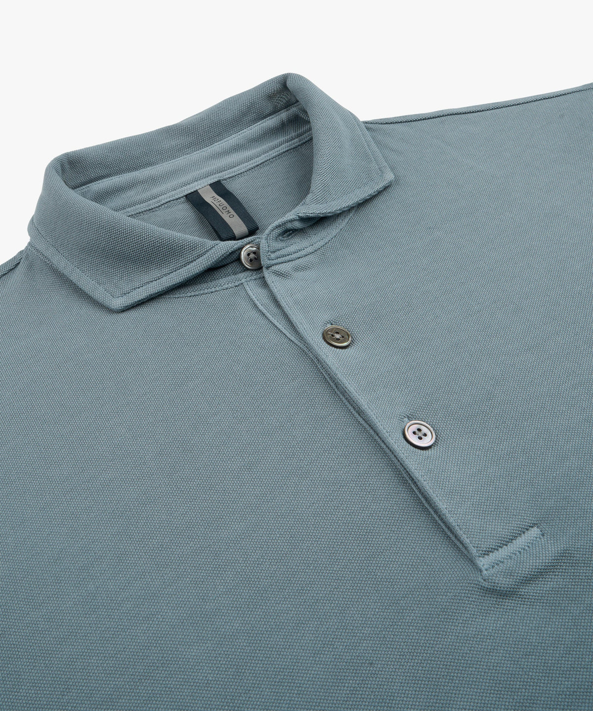 Grijsblauwe Garment dye polo