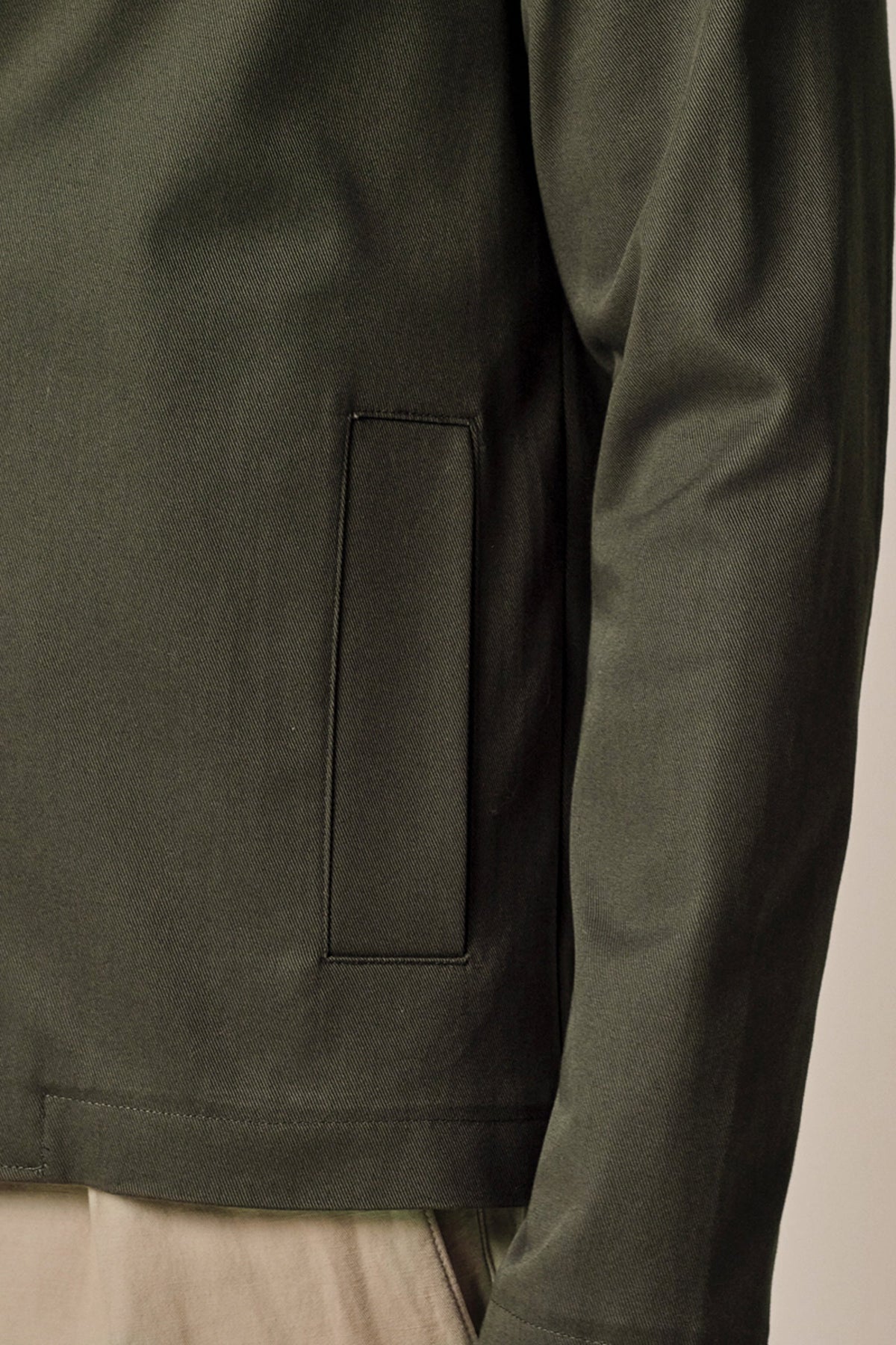 Donkergroen katoenen twill overshirt