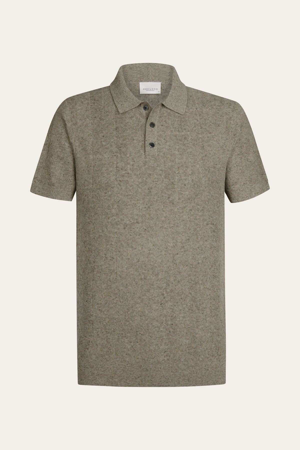 Beige visgraat polo