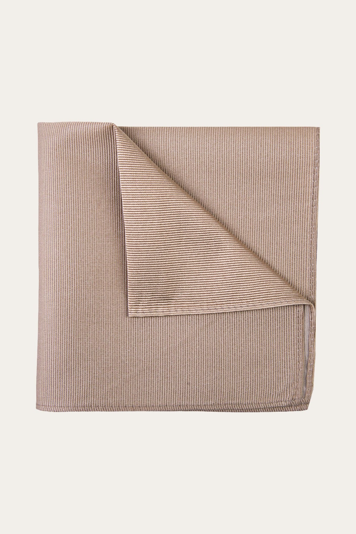 Beige uni zijden pochet