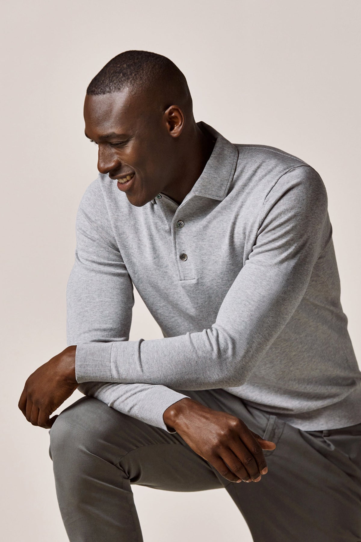Grijze Luxury Basic one piece polo