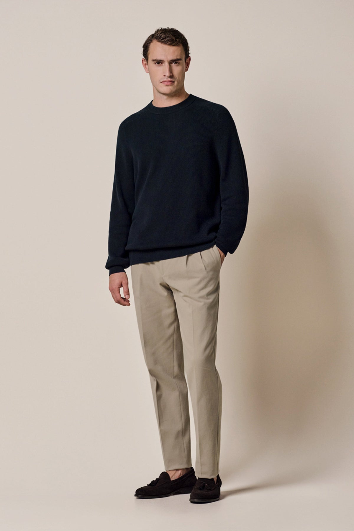 Navy katoenen crewneck