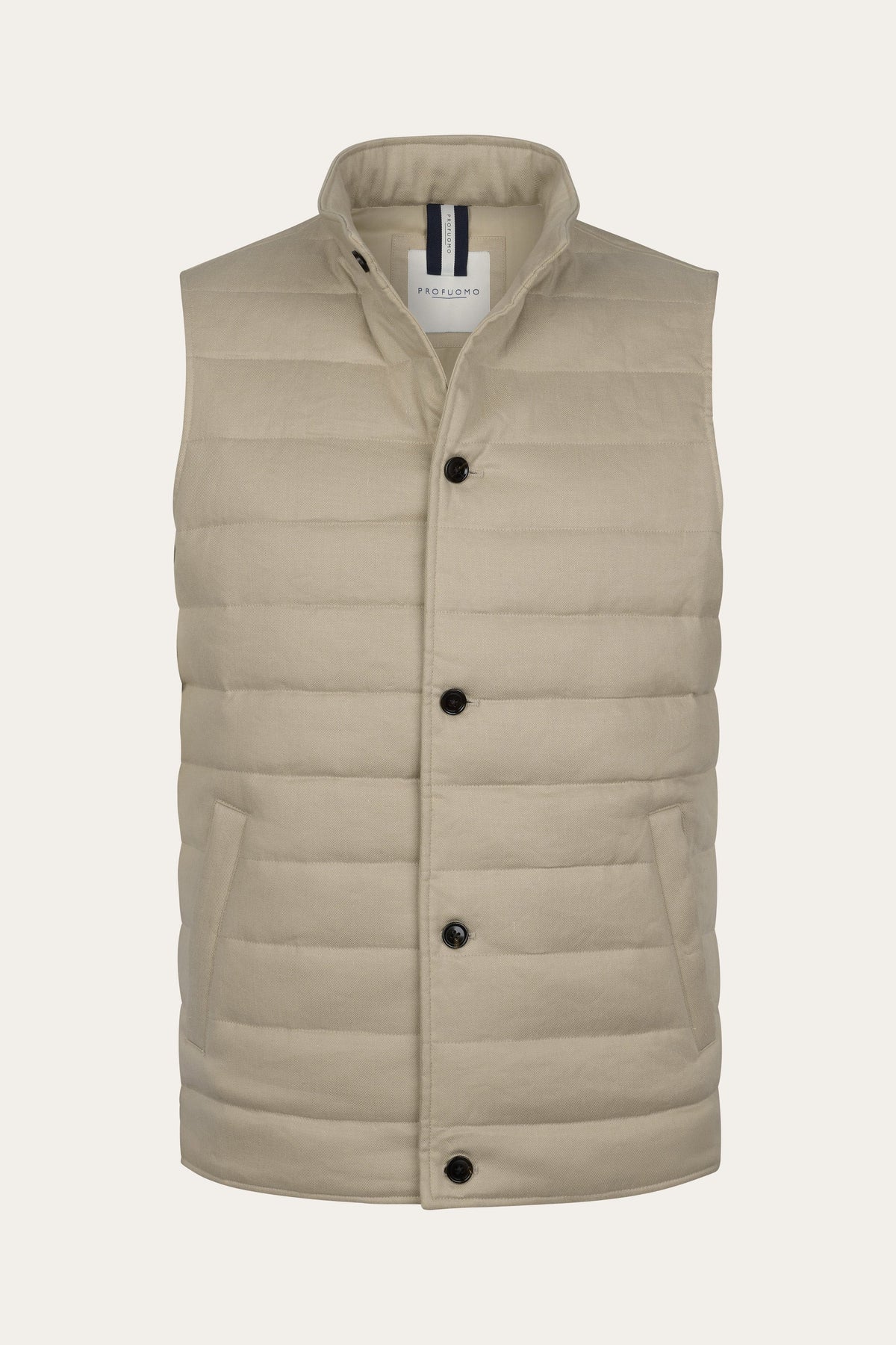 Beige linnen-katoen bodywarmer