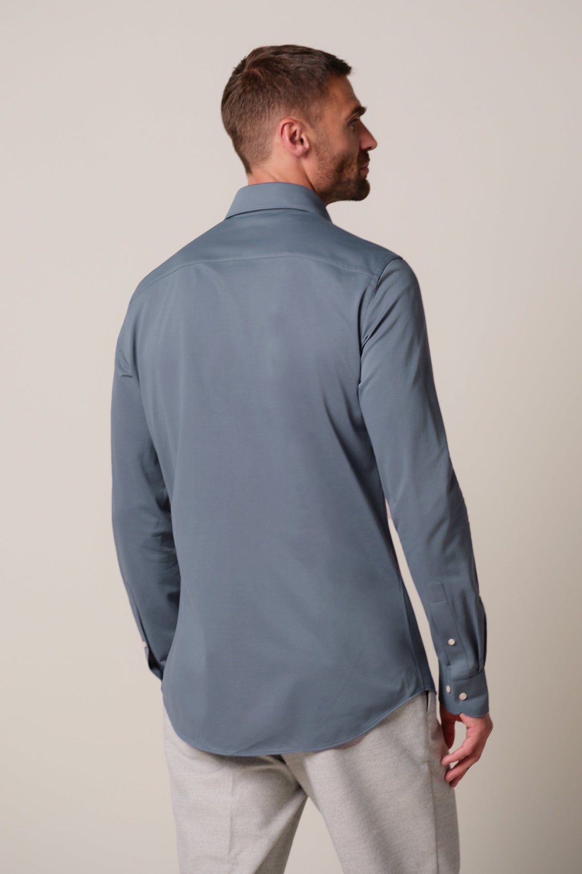 Indigo Japanese knitted overhemd