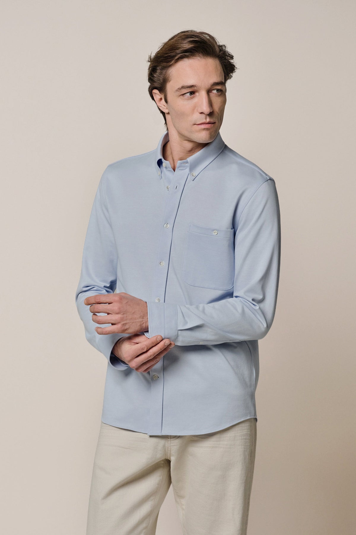 Blauw casual Japanse Knitted overhemd