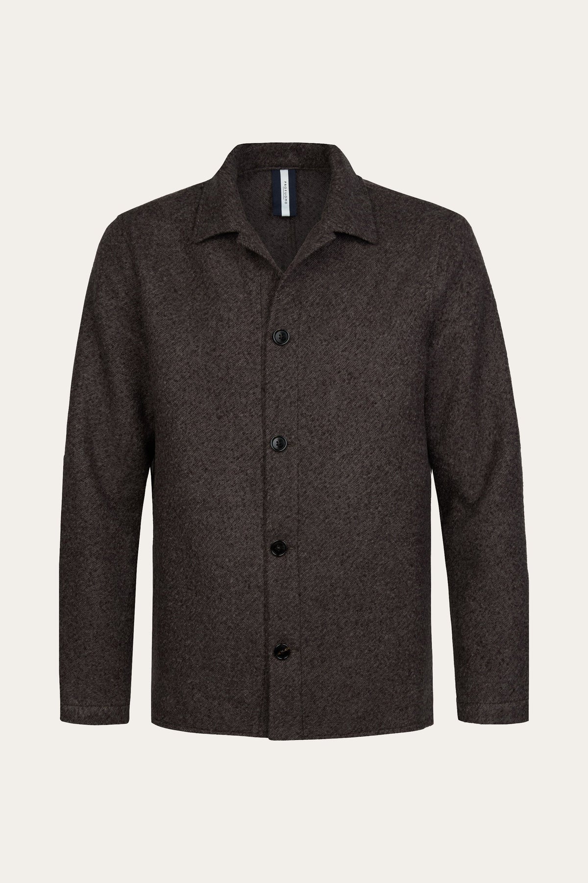 Aubergine boiled wollen overshirt