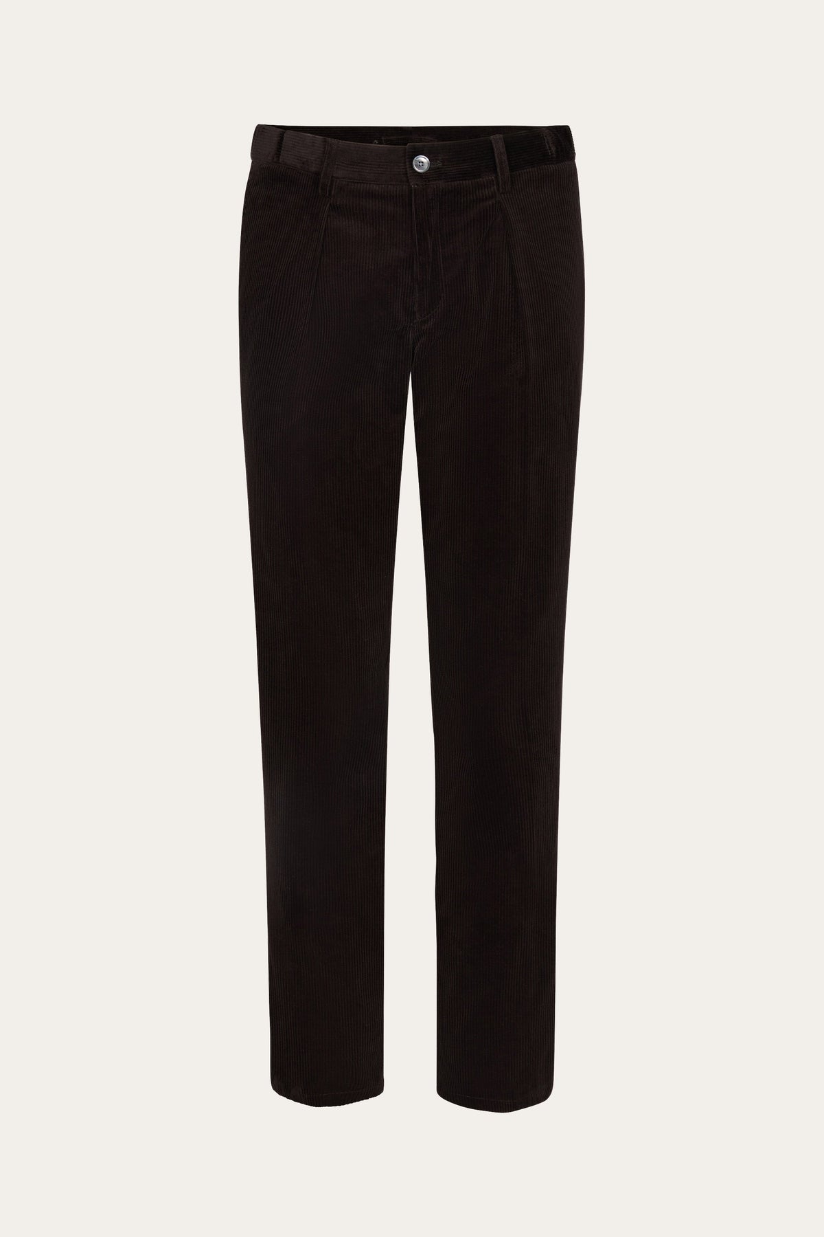 Donkerbruine corduroy chino