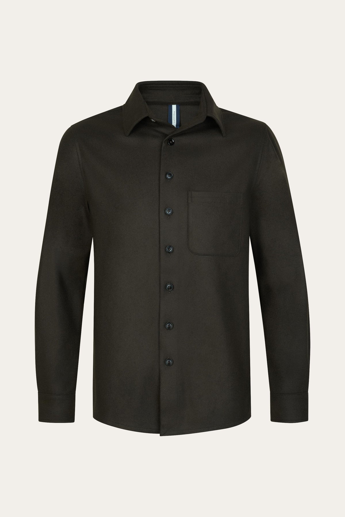 Bruin melton wollen overshirt