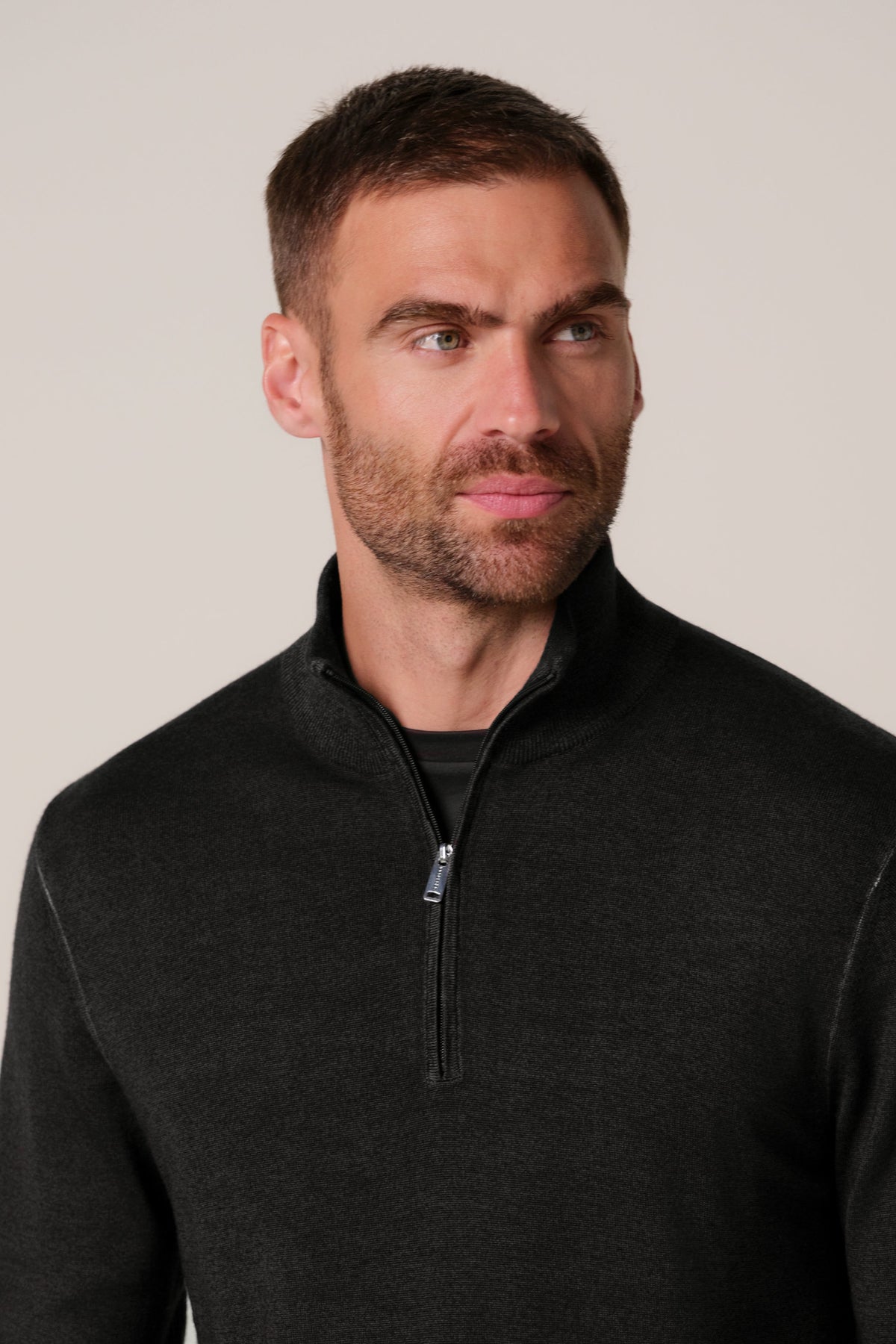 Bruine Garment Dye merino half zip