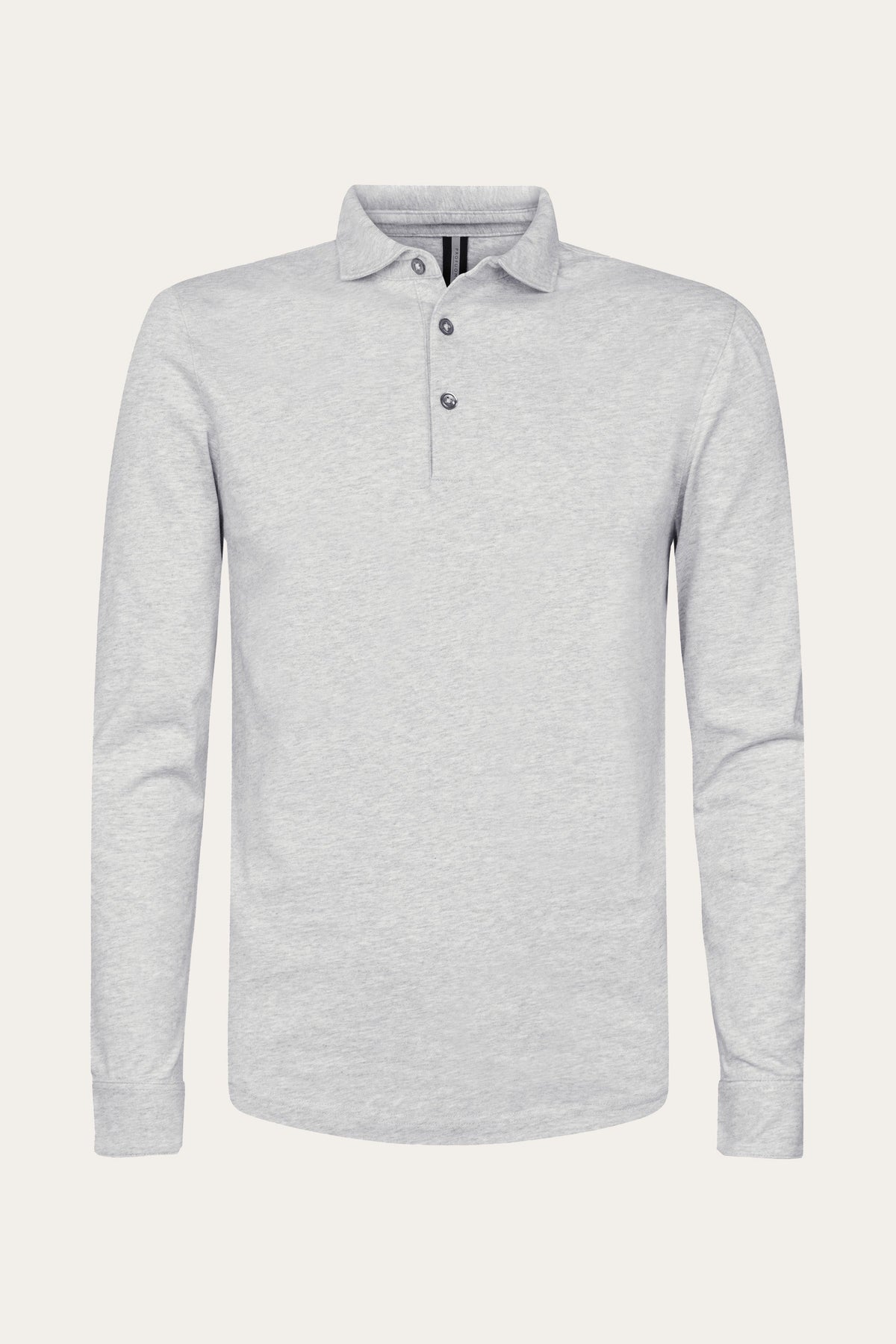 Grijze single jersey polo