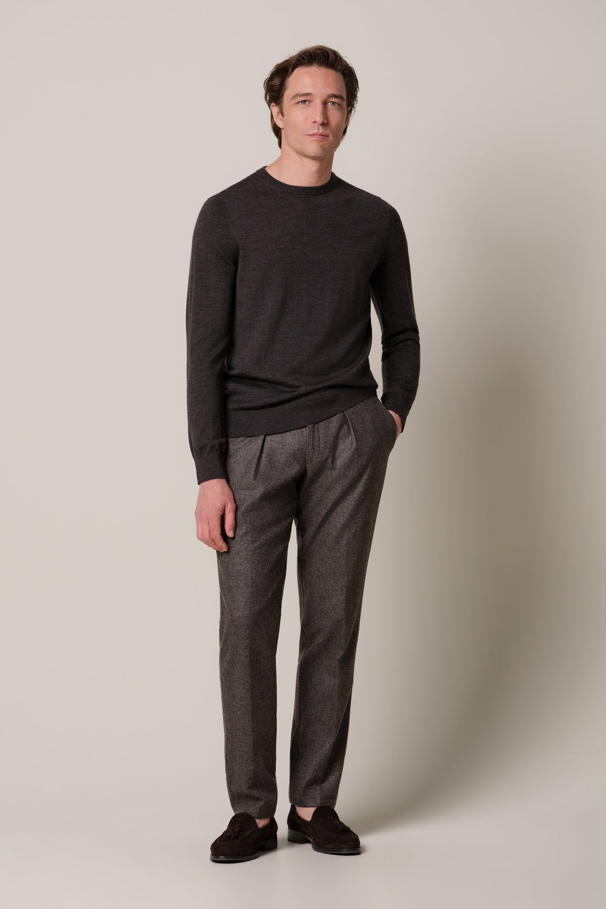 Bruine merino crewneck