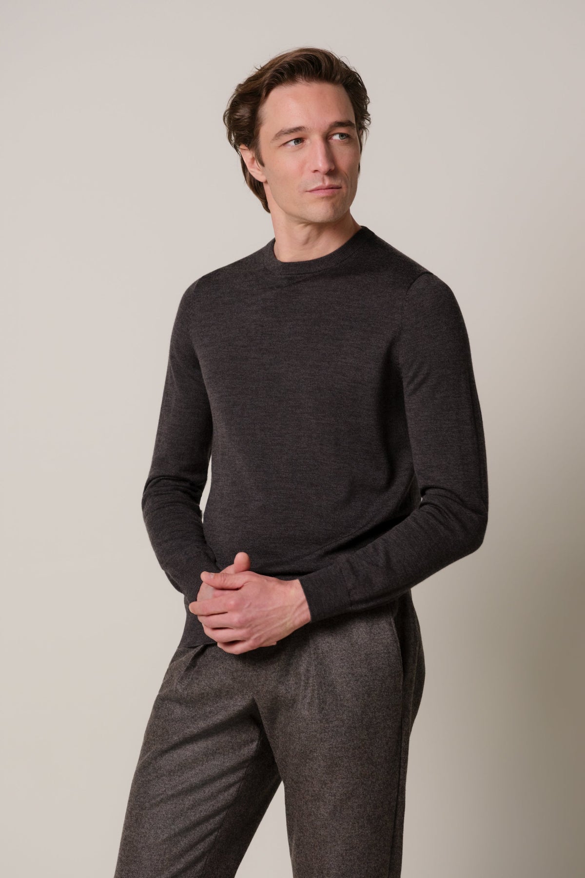 Bruine merino crewneck