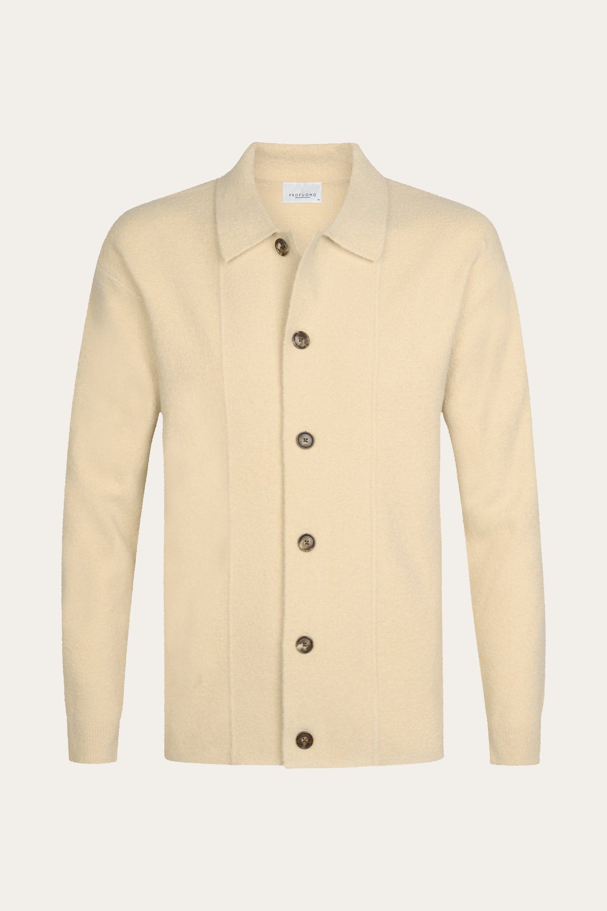 Zand boiled wollen full button polo
