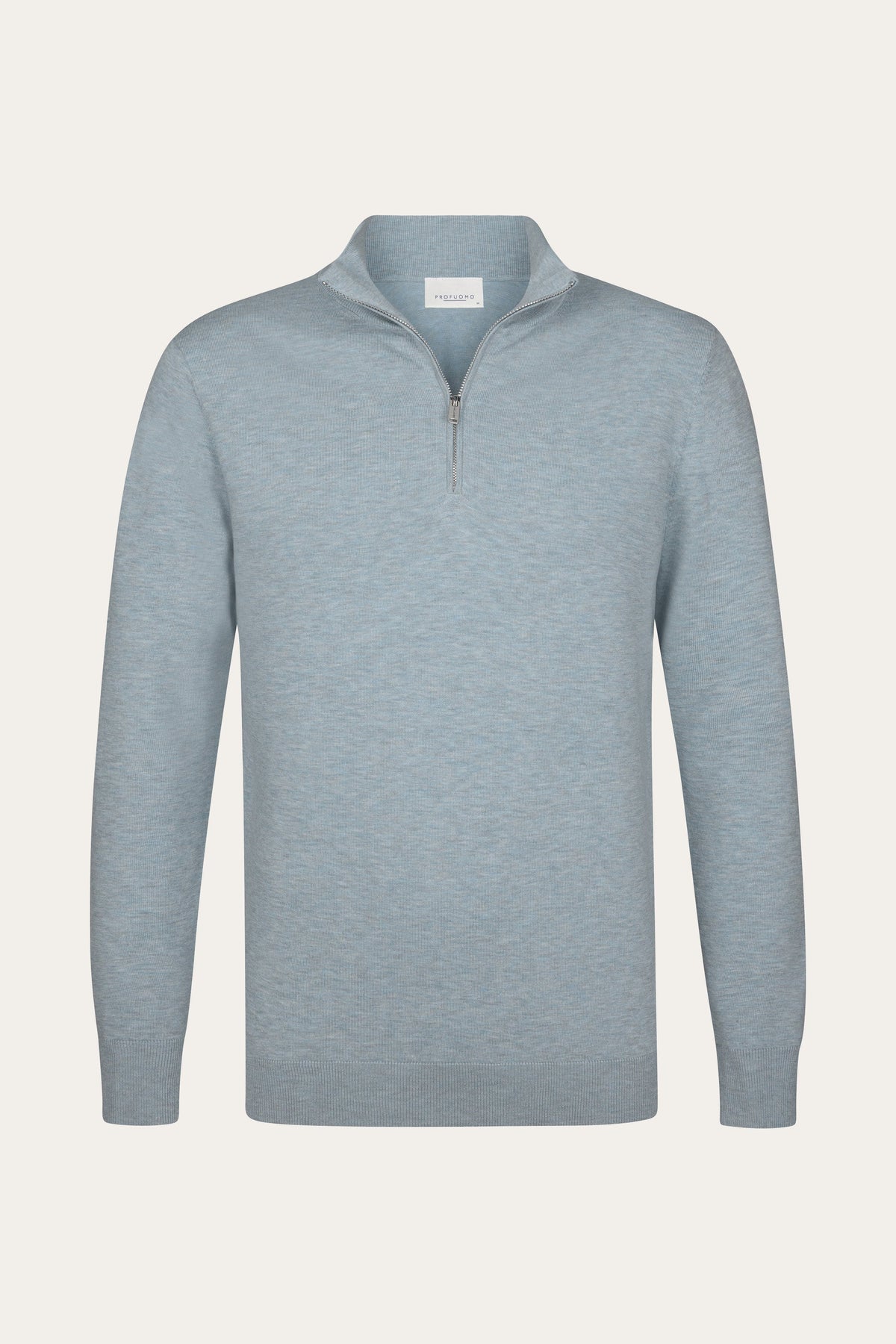 Blauwe Luxury Basic half zip
