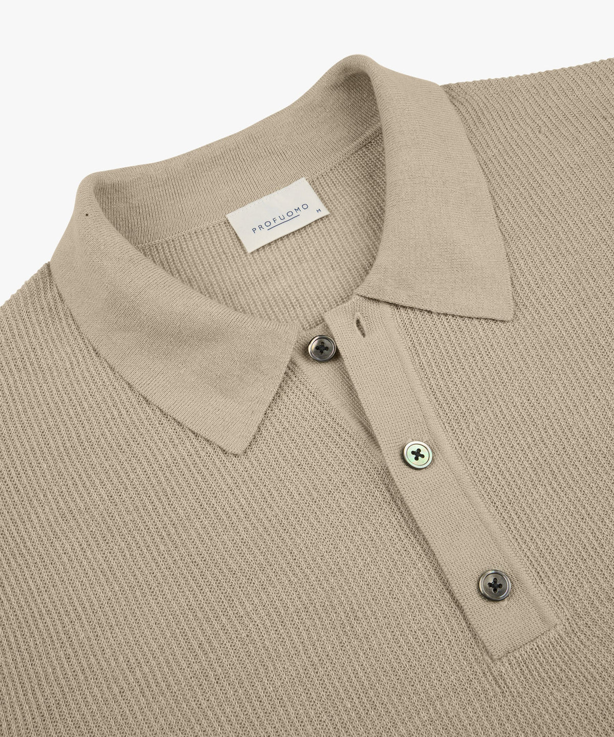 Beige linnen katoenen polo