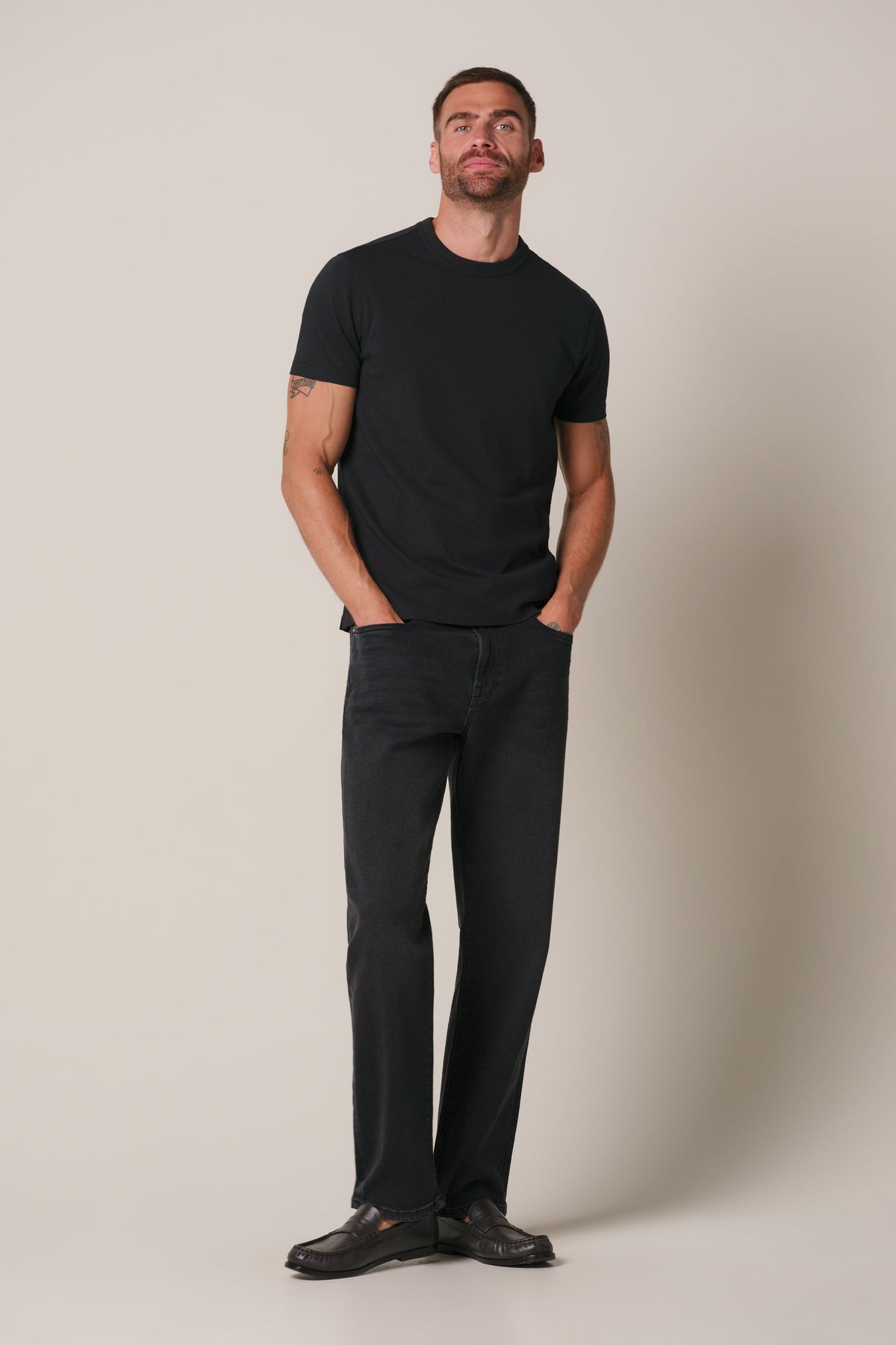 Zwart basic jersey T-shirt