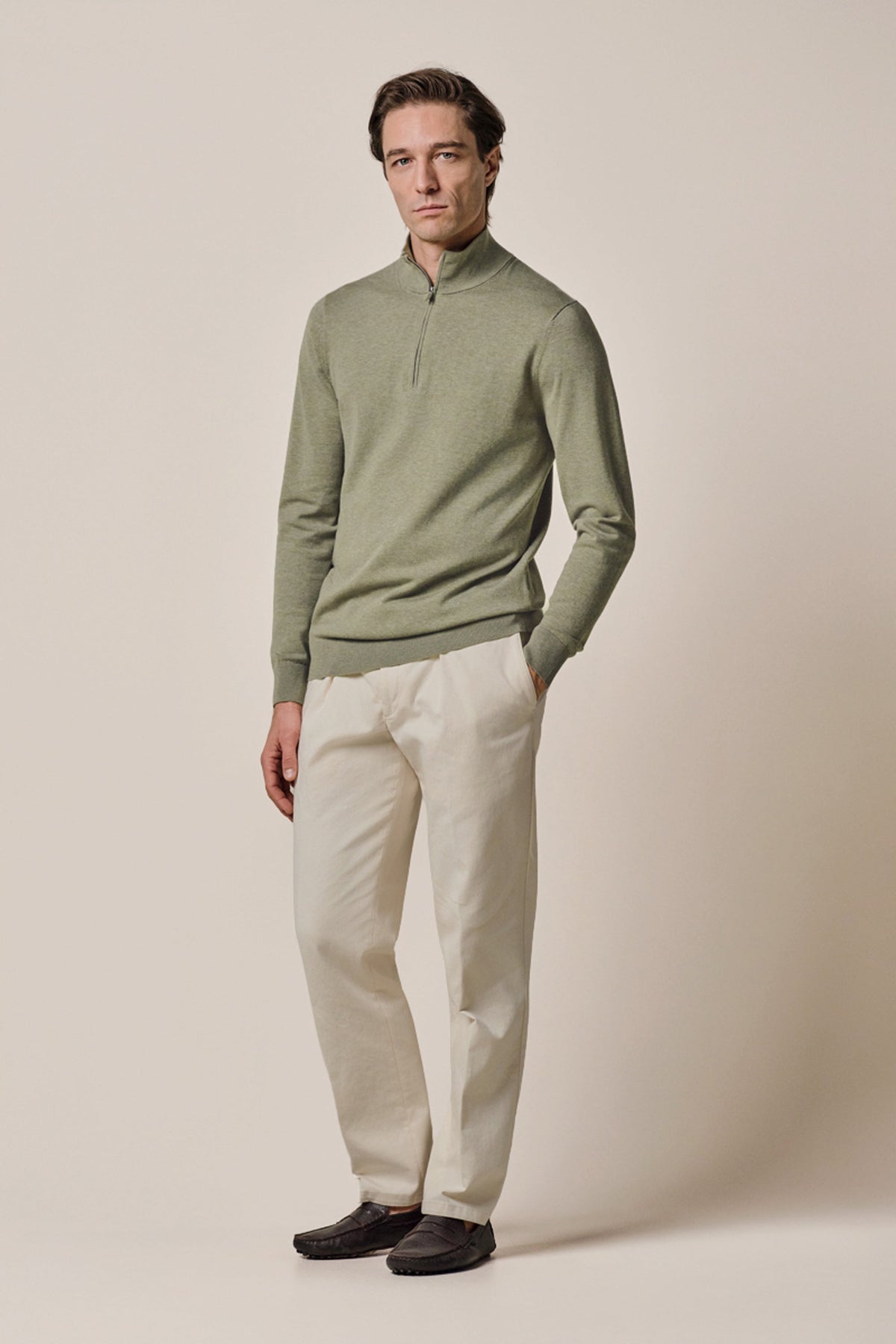Groene Luxury Basic half zip