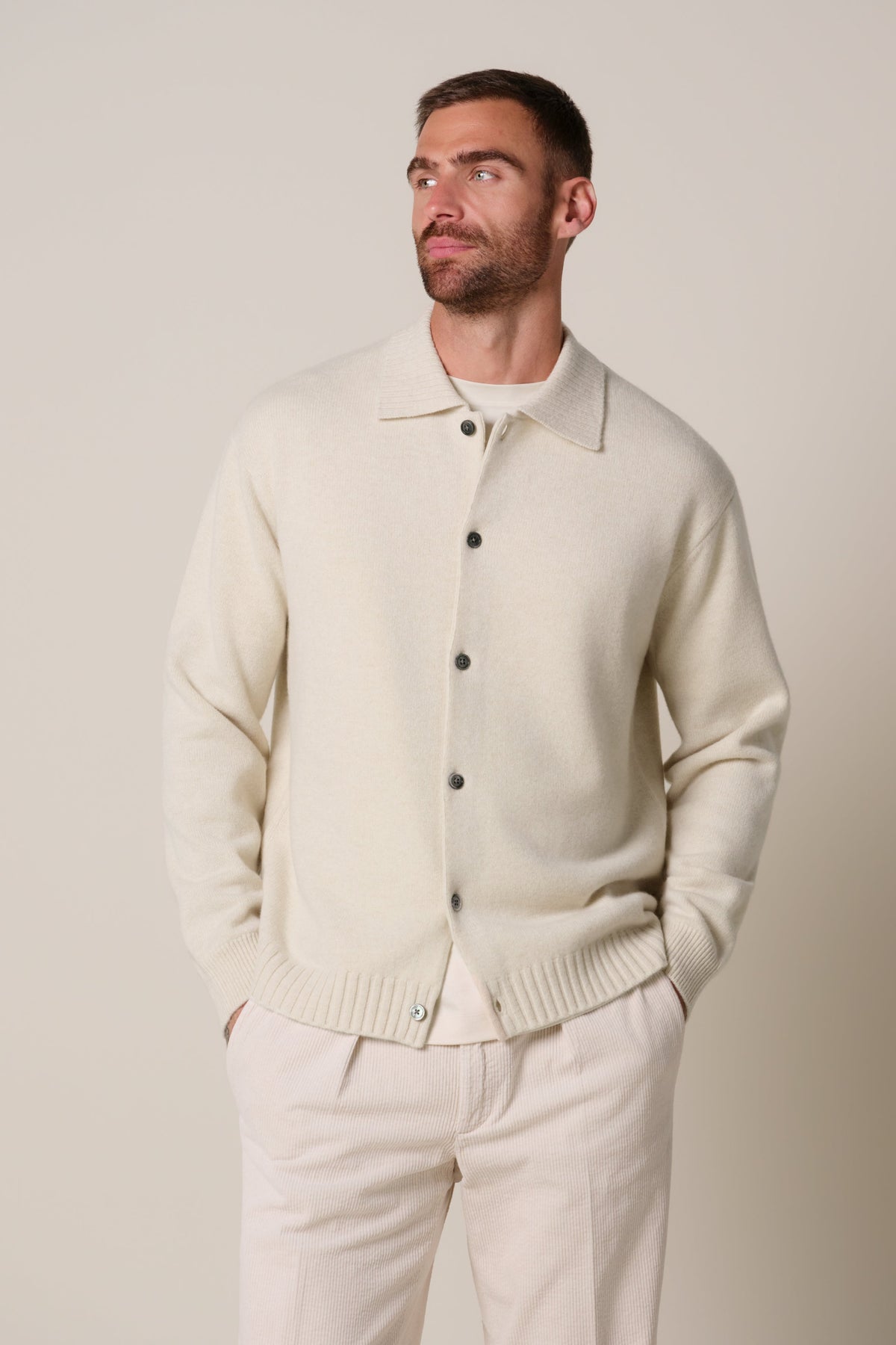 Zand soft wollen cardigan