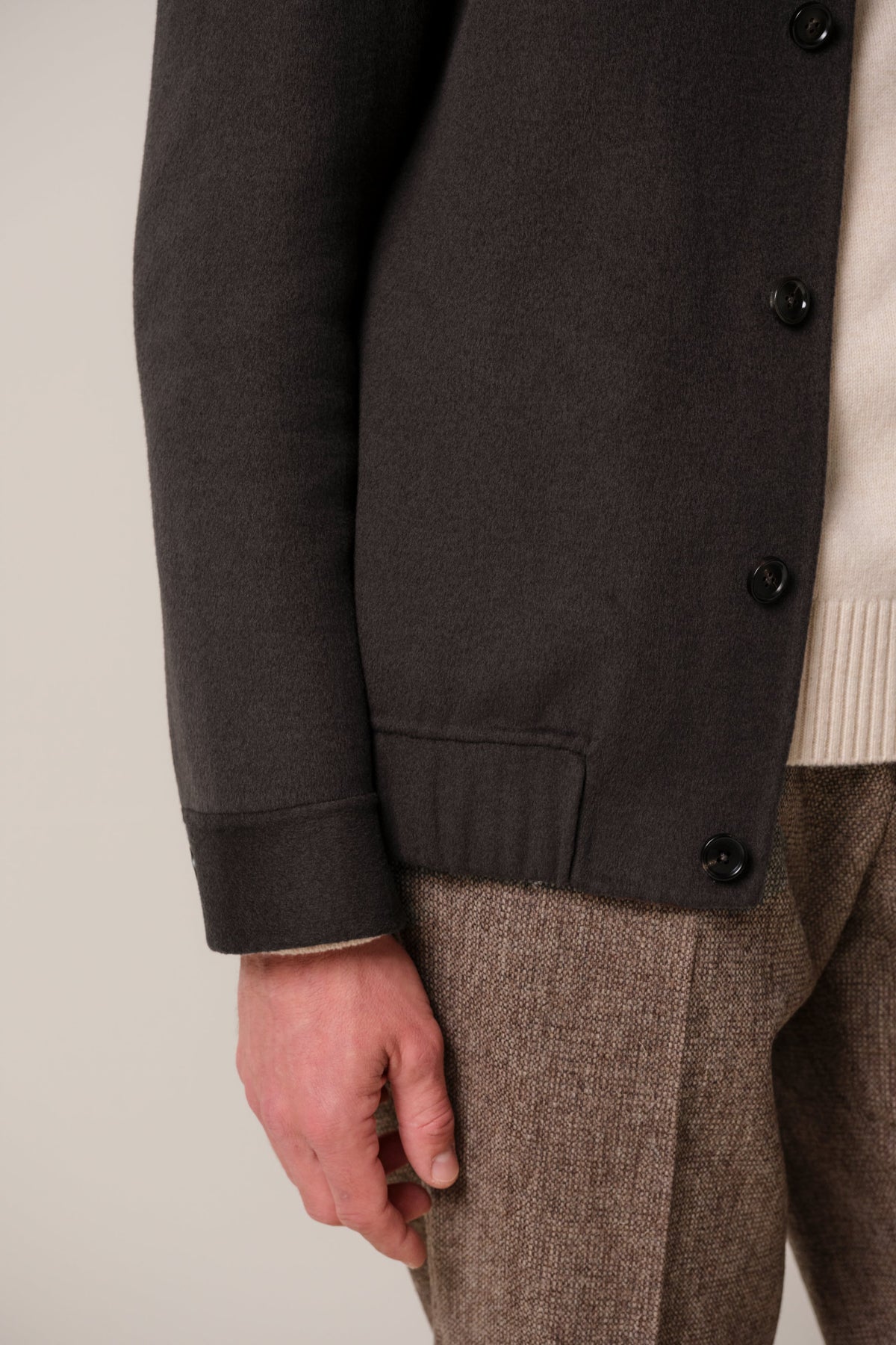 Bruine wollen single layer bomber