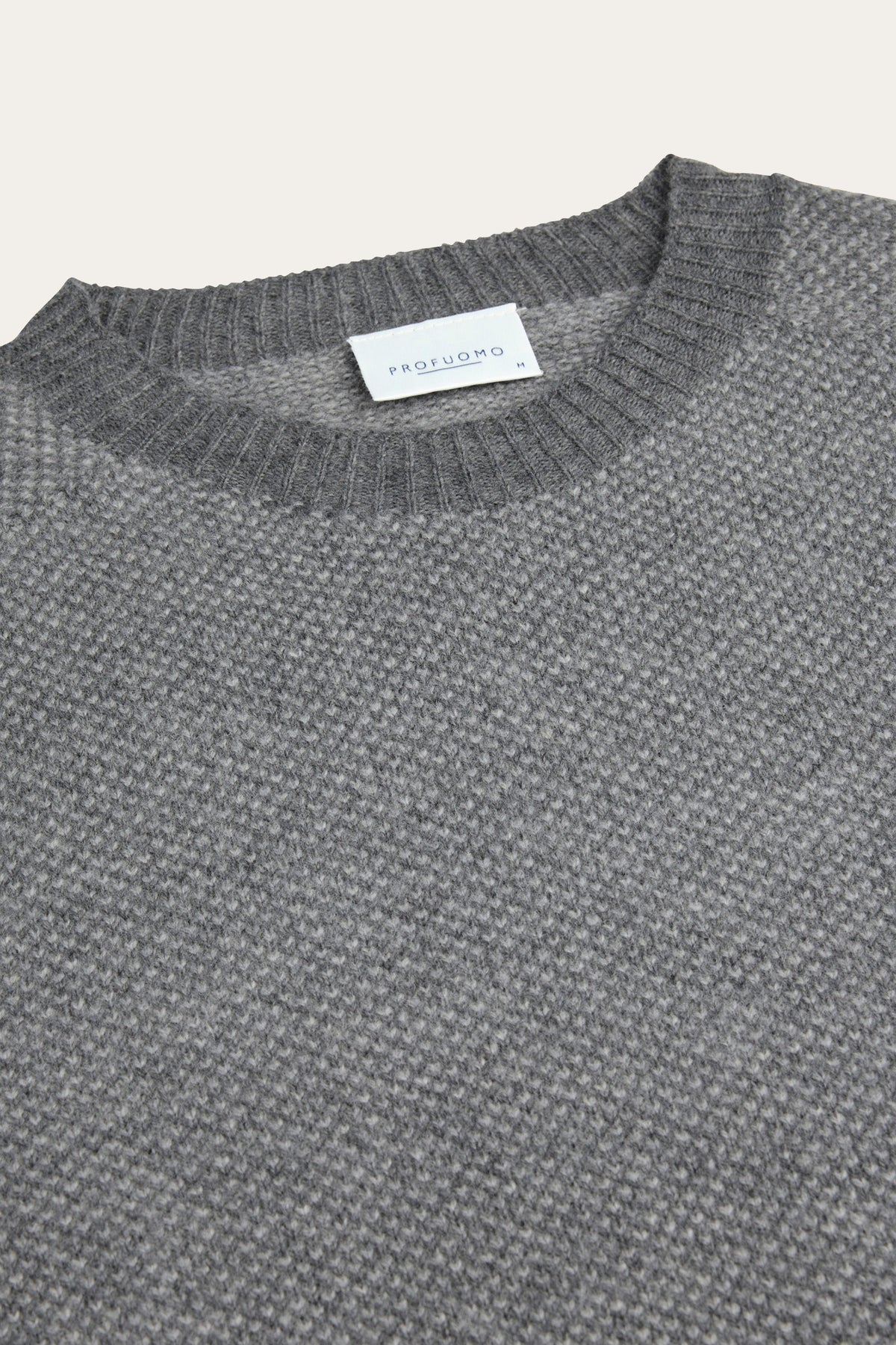 Grijze wollen cashmere crewneck