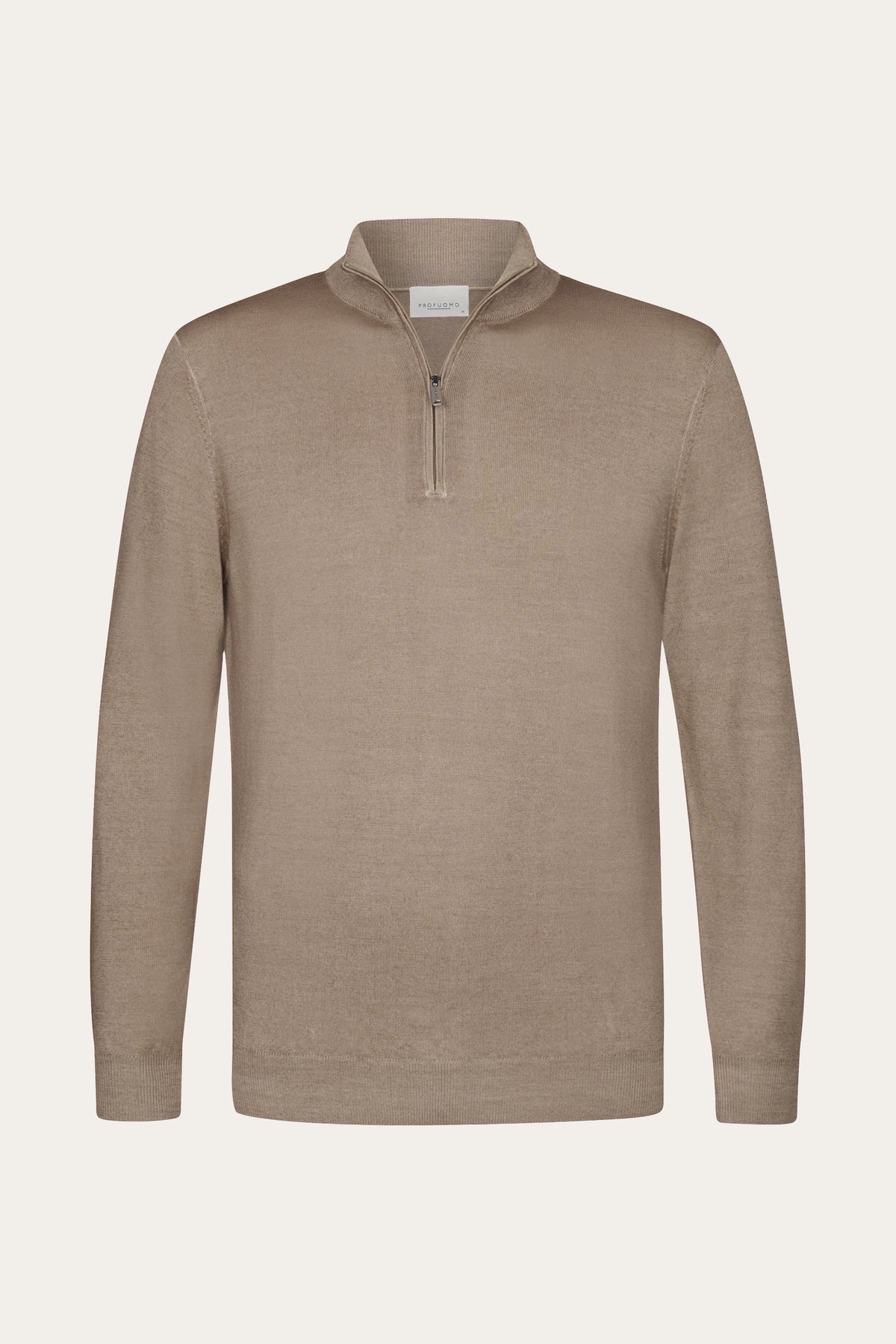 Beige Garment Dye merino half zip