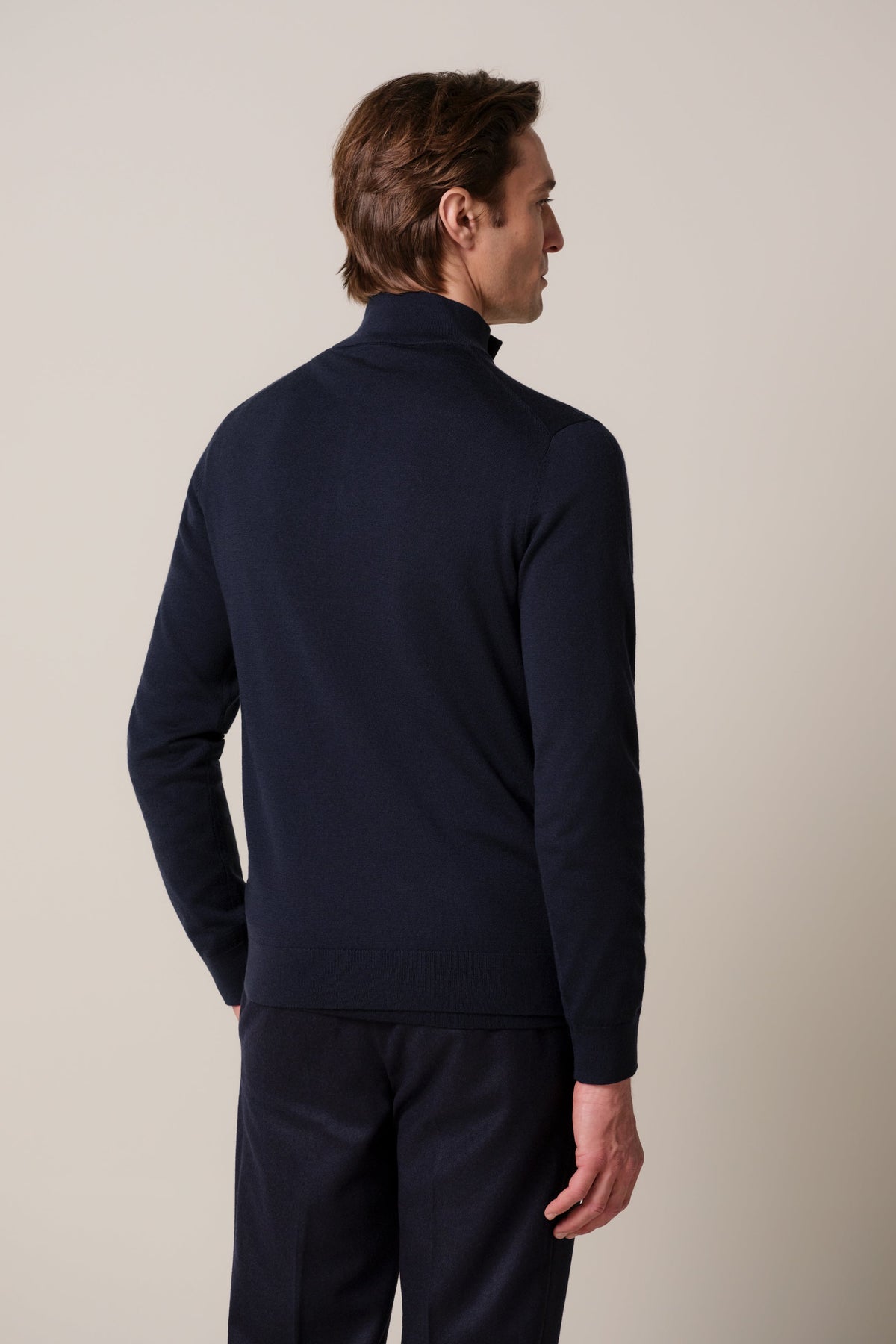 Navy merino half zip