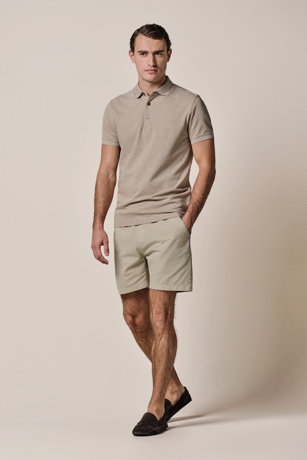 Beige Antique dye shorts