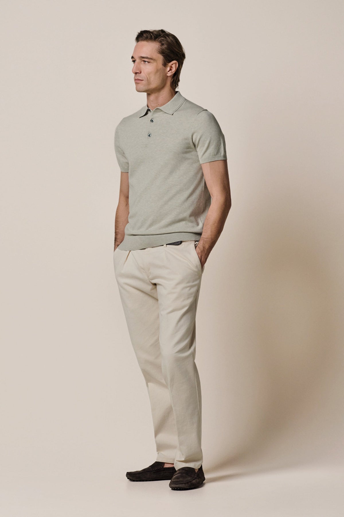 Lichtgroene Luxury Basic polo