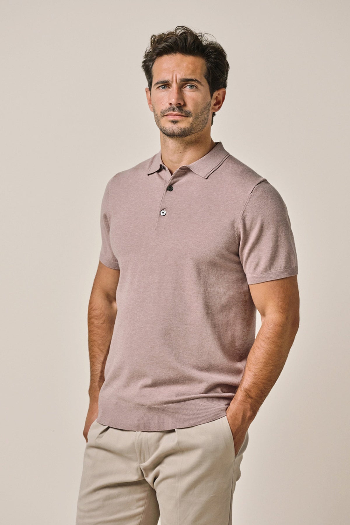 Donkerroze Luxury Basic polo