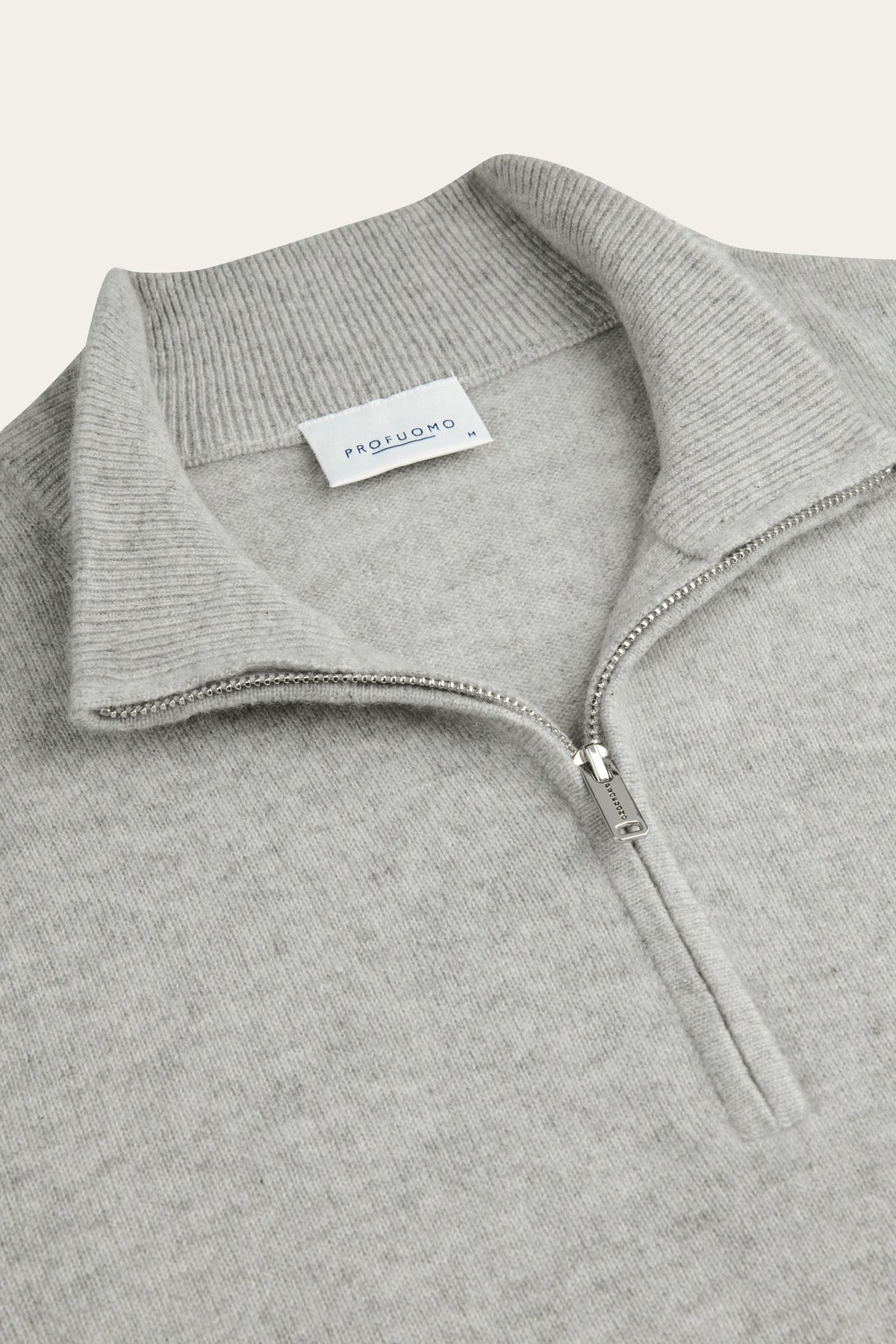 Grijze cashmere half zip