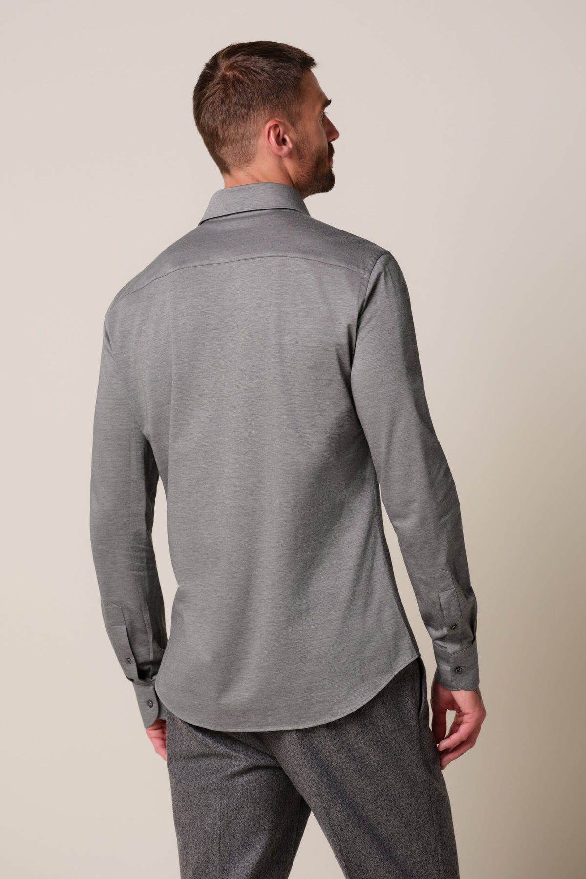 Grijs Japanese knitted overhemd