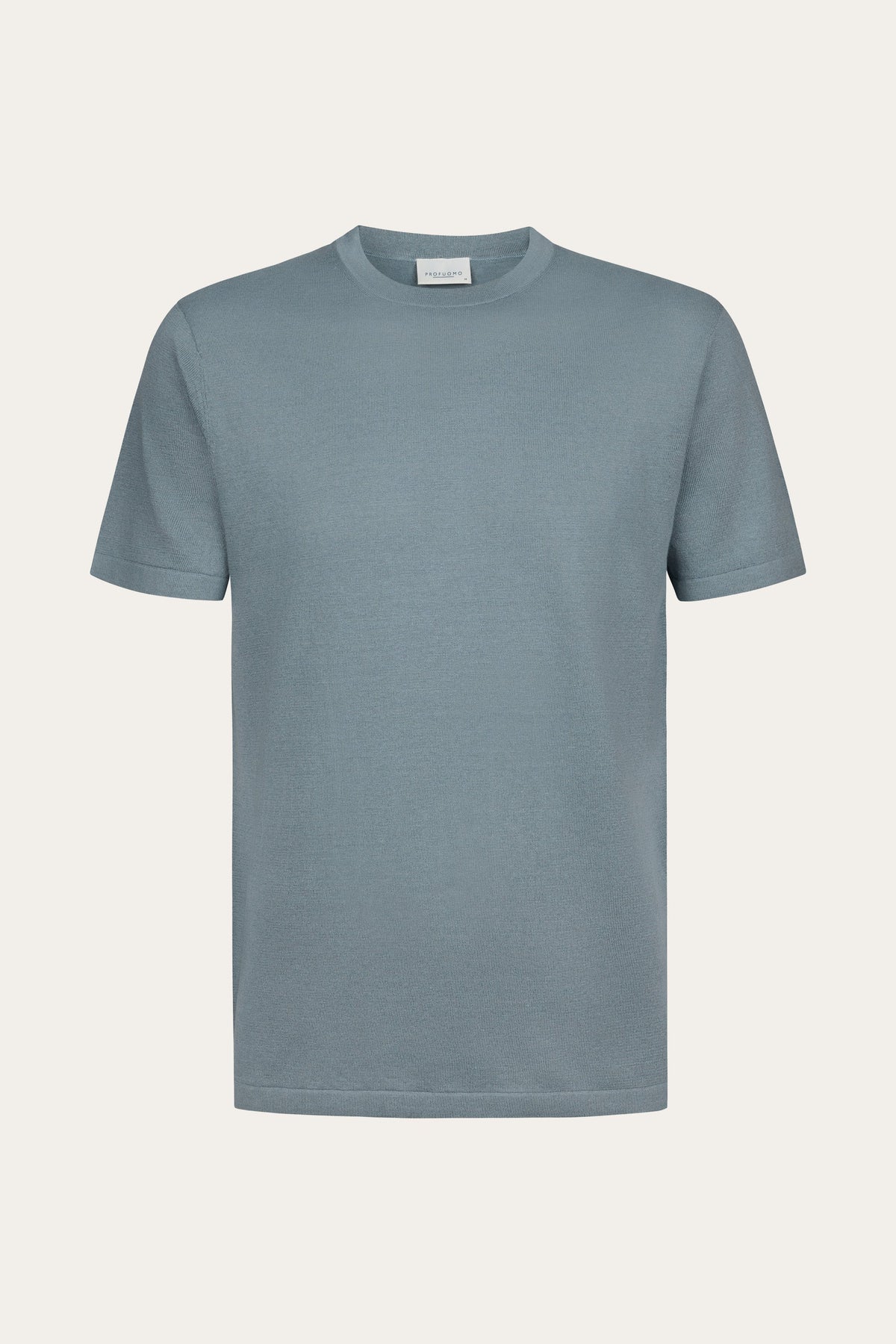 Grijsblauw linnen katoenen t-shirt