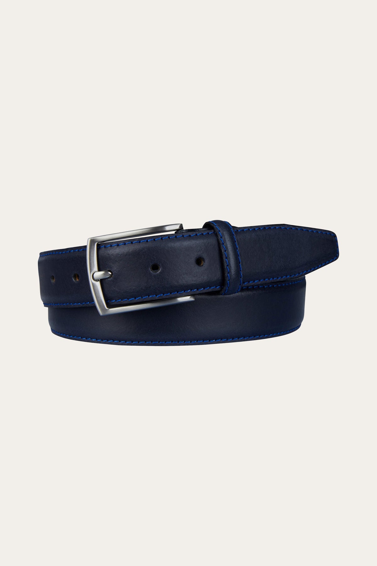 Navy contrast stiksel riem
