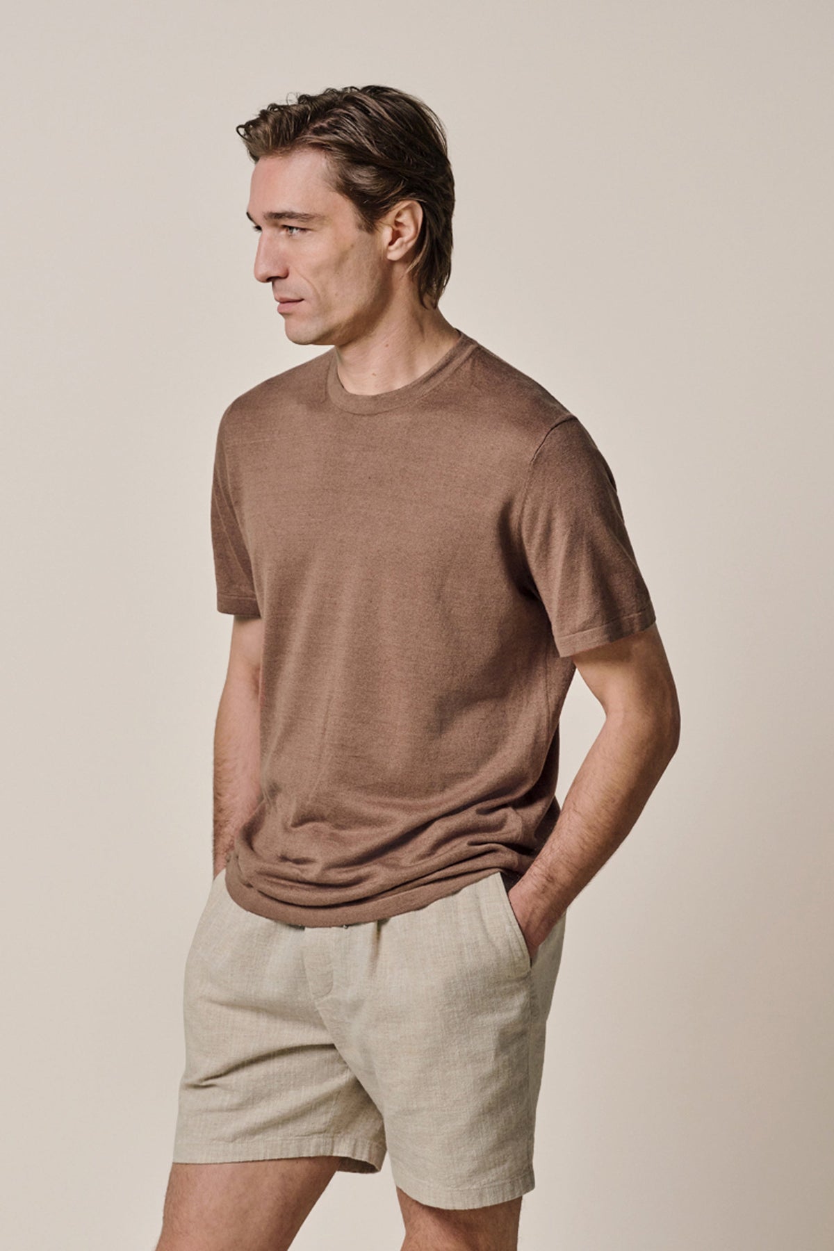 Clay linnen katoenen t-shirt
