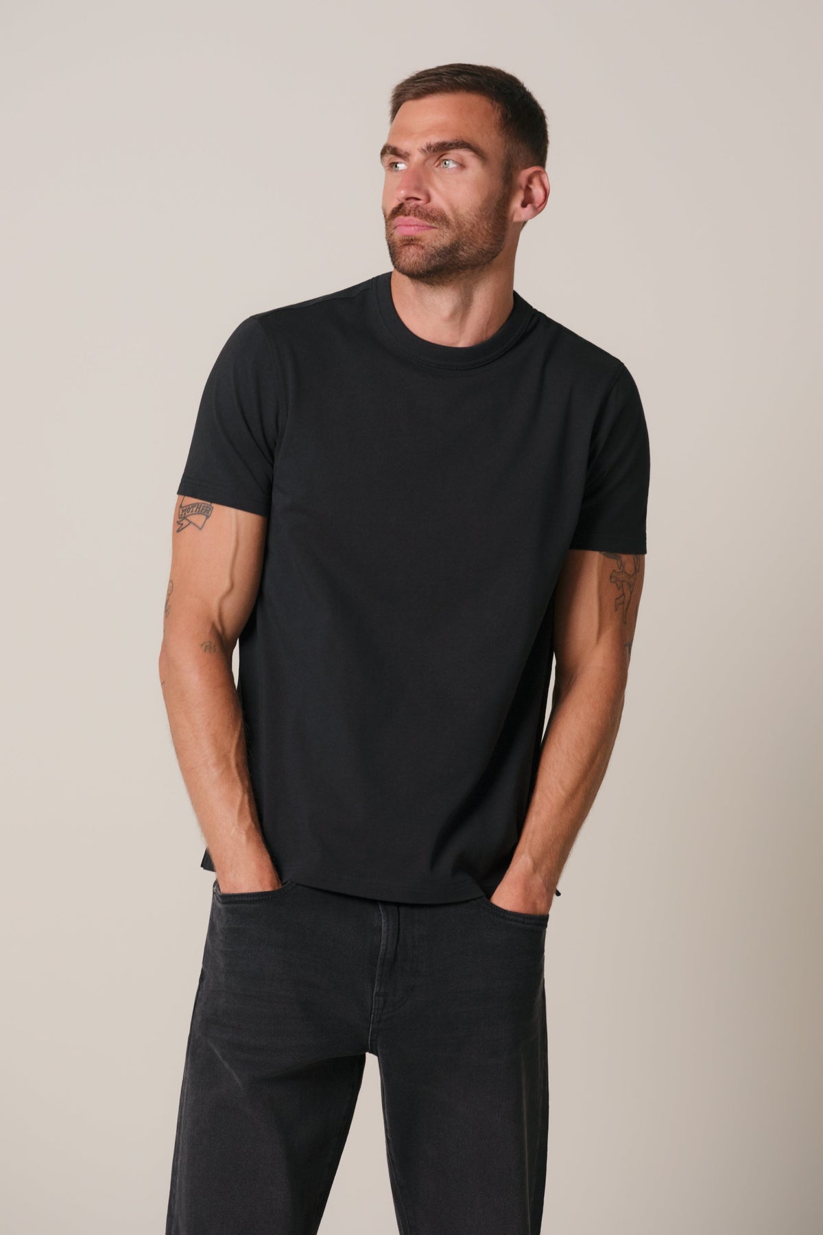 Zwart basic jersey T-shirt