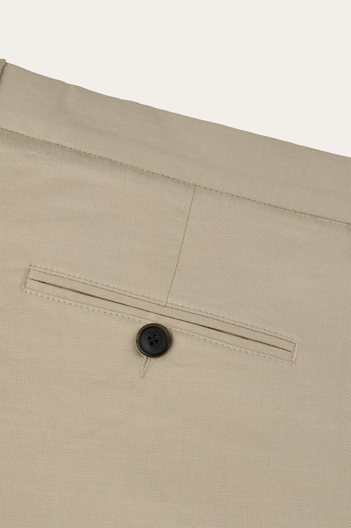 Beige linnen katoen loose fit broek