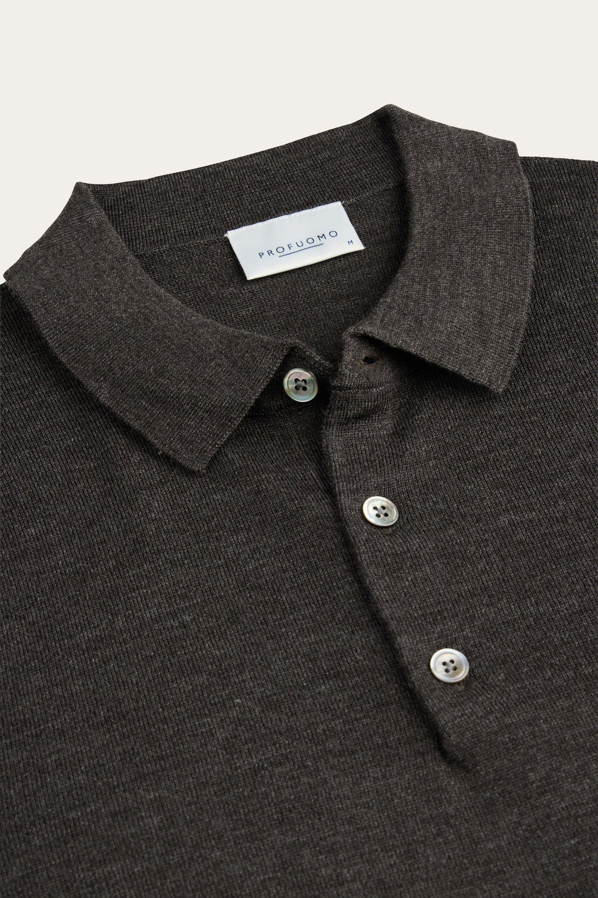 Donkerbruine merino polo