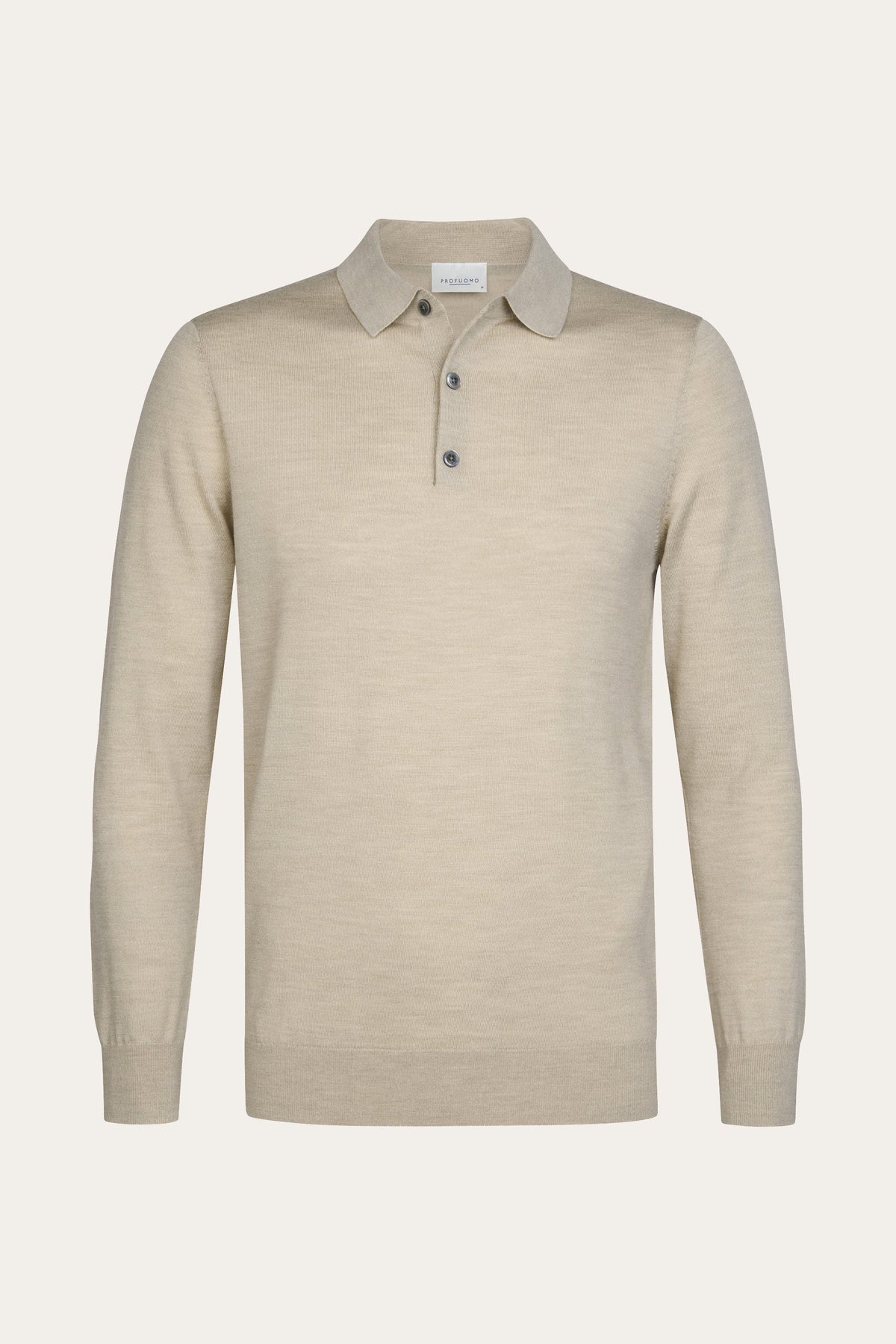 Beige merino polo