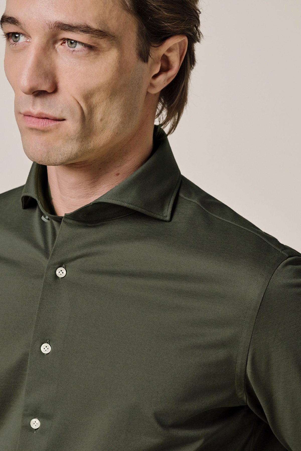 Groen Japanese knitted overhemd