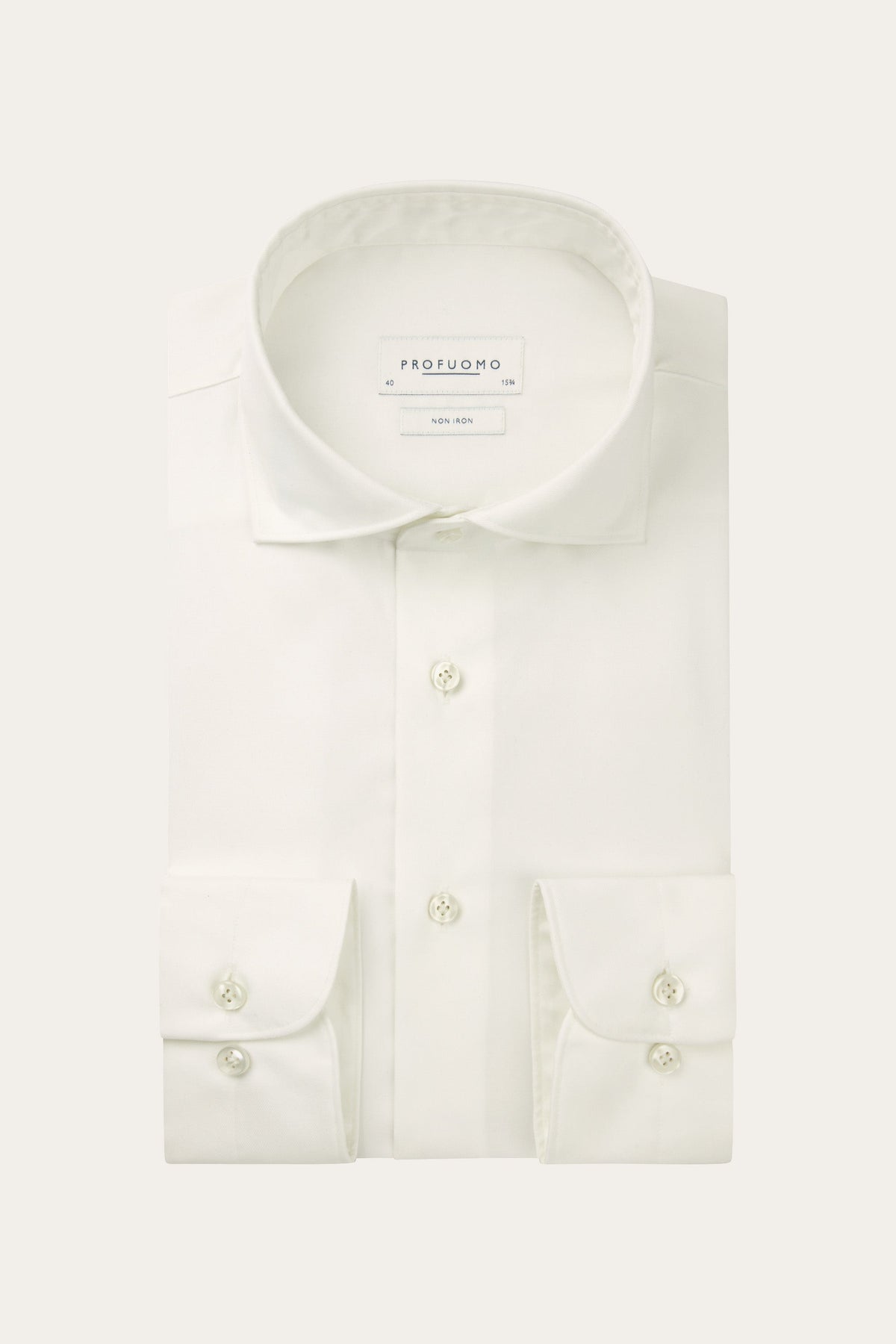 Off-white two-ply twill overhemd