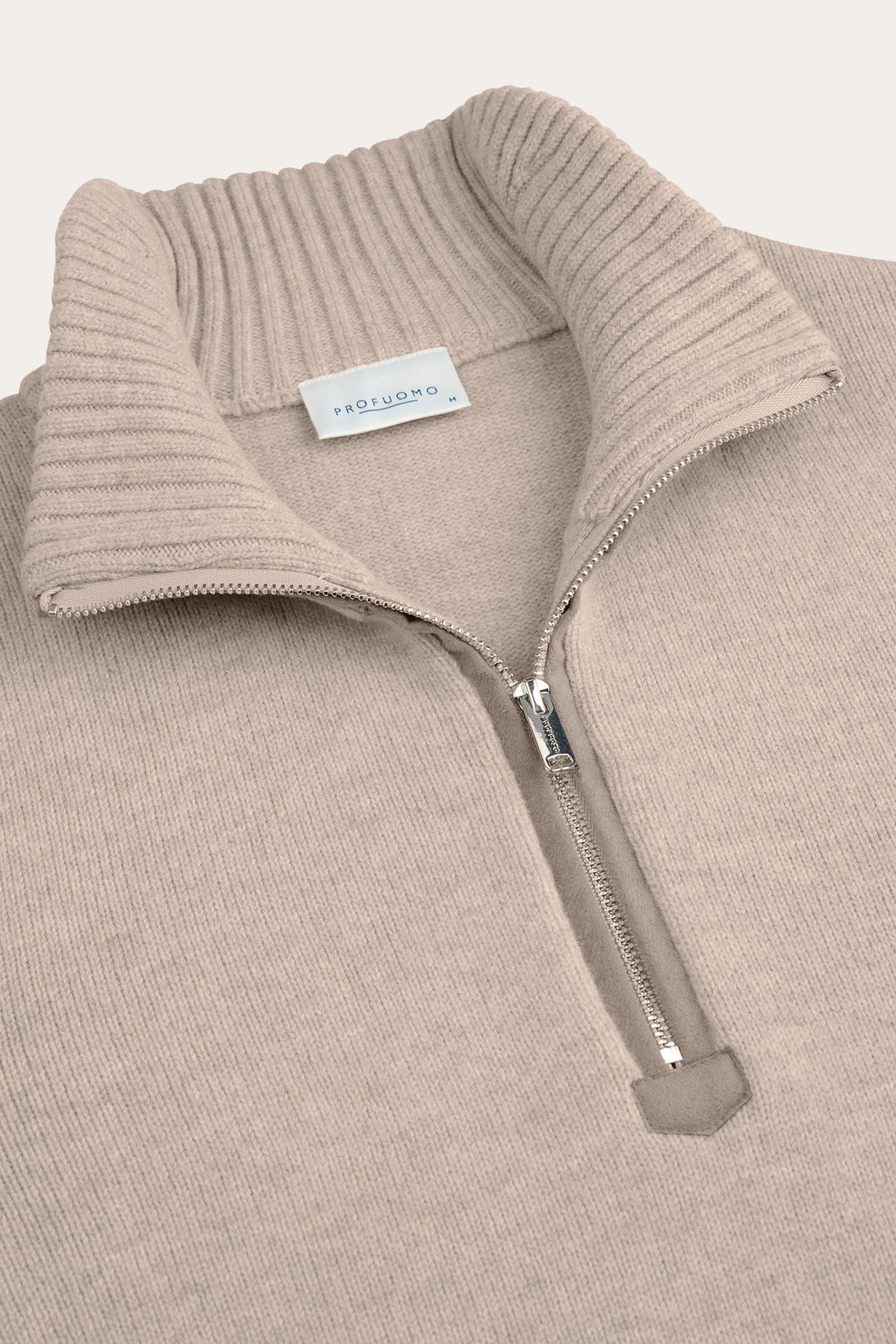Beige soft wollen half zip