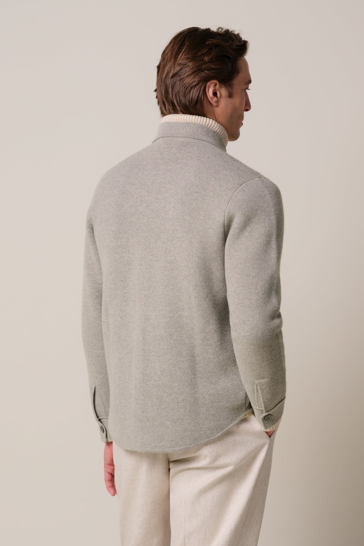 Grijs merino wollen overshirt