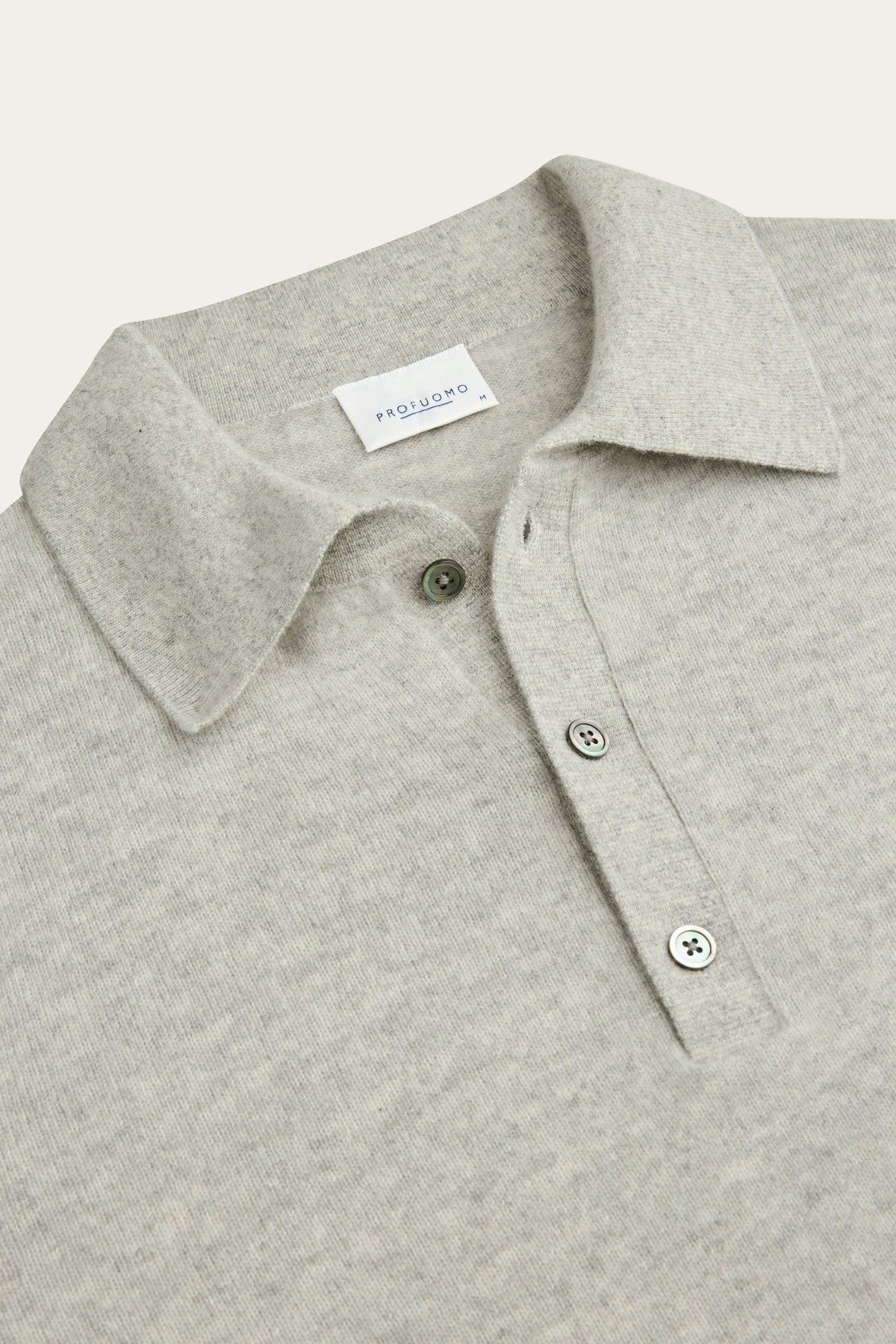 Grijze cashmere polo