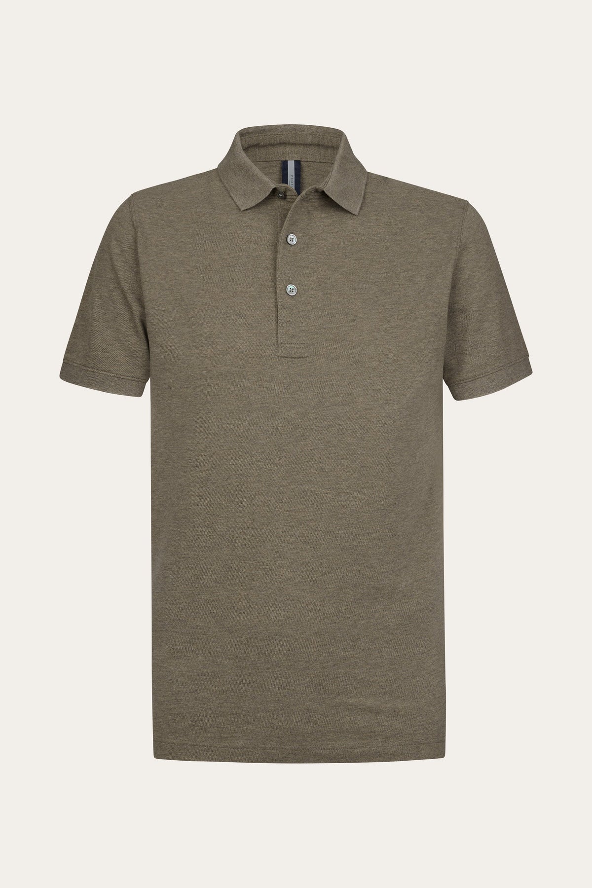 Lichtbruin stretch piqué polo
