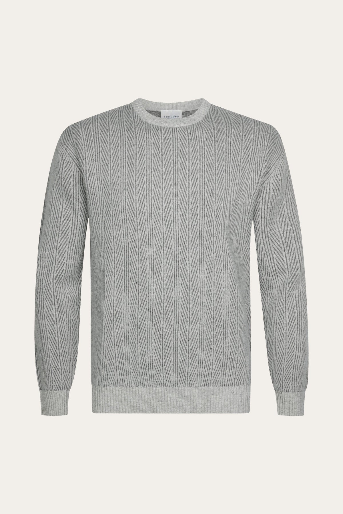 Grijze heavy wollen crewneck