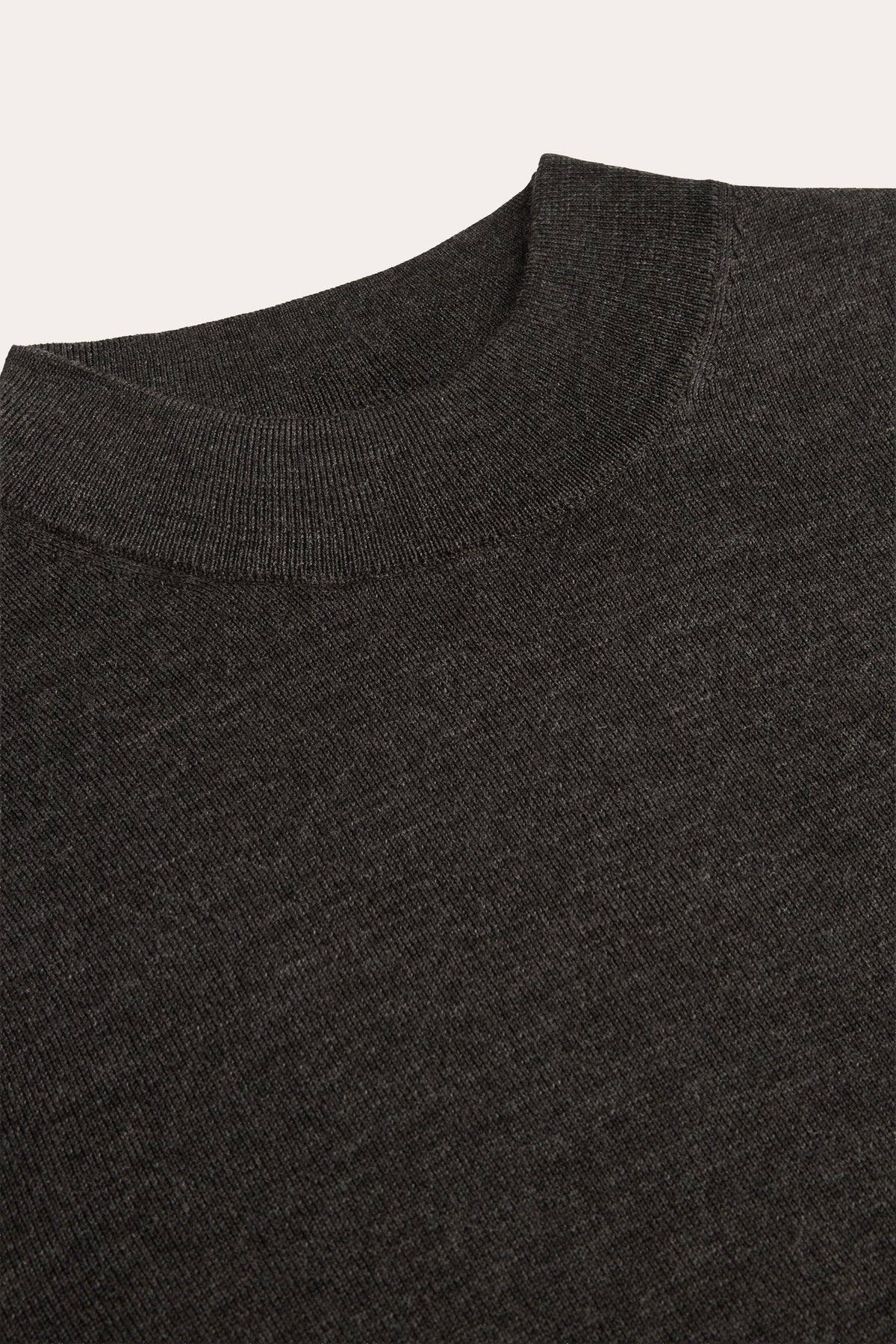 Donkerbruine merino mockneck