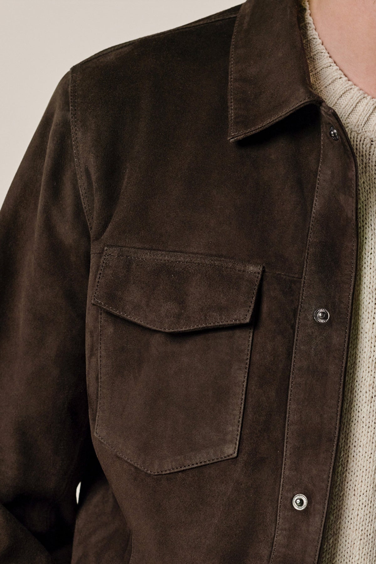 Donkerbruine suede overshirt