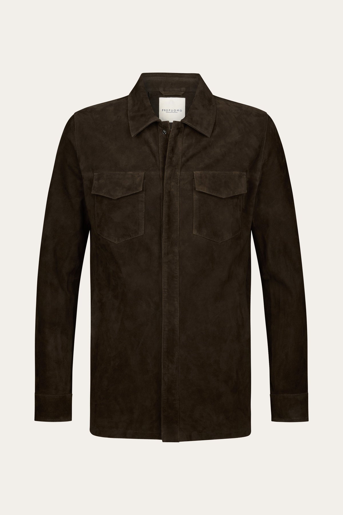 Donkerbruine suede overshirt